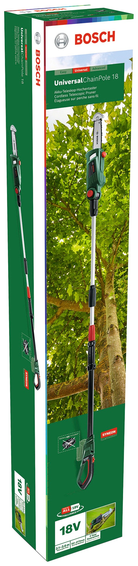 Bosch Home & Garden Akku-Hochentaster »UniversalChainPole 18«, ohne Akku und Ladegerät