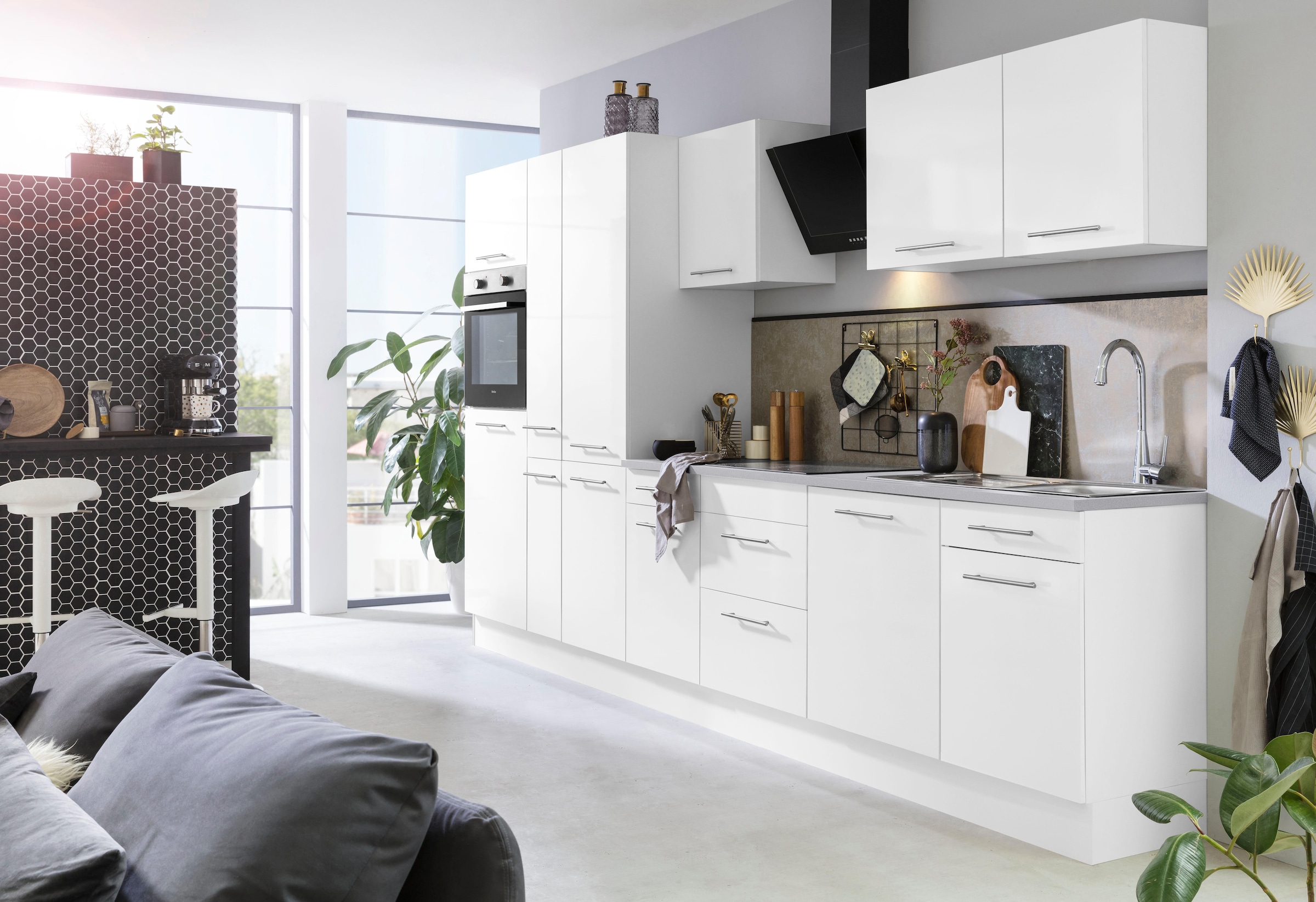 wiho Küchen Küchenzeile »Ela« Breite 360 cm, Soft-Close-Funktion, höhenverstellbare Füße