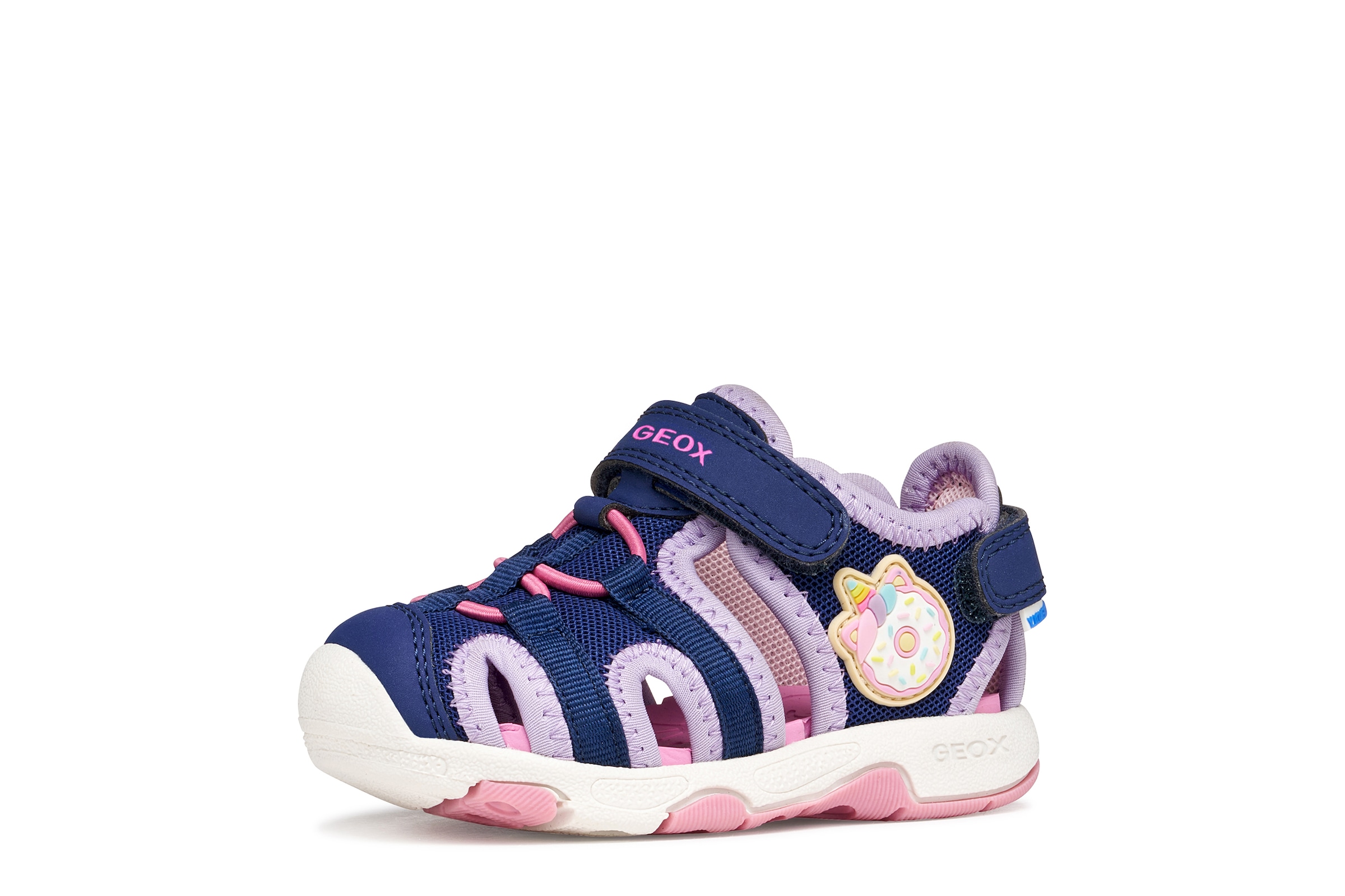 Geox Lauflernschuh »B SANDAL MULTY GIRL«  Babyschuh, Sommerschuh, Klettschuh, Größenschablone zum Download