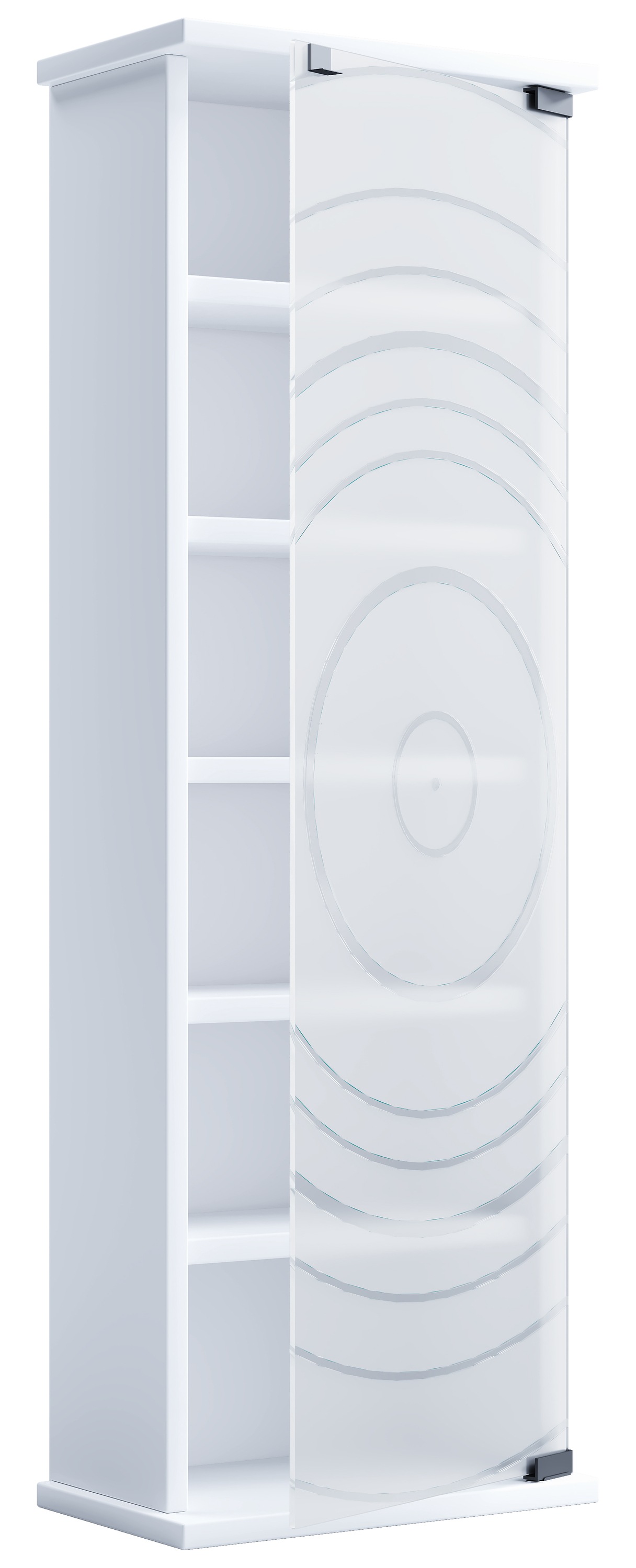 VCM Media-Regal »VCM Holz CD DVD Stand Regal | platzsparender CD Schrank mit 1 ESG-Sicherheitsglastür für 150 CDs oder 65 DVDs | Maße: H. 92 x B. 31 x T. 18 cm | 5 variable Einlegböden ¿ Tilano M«