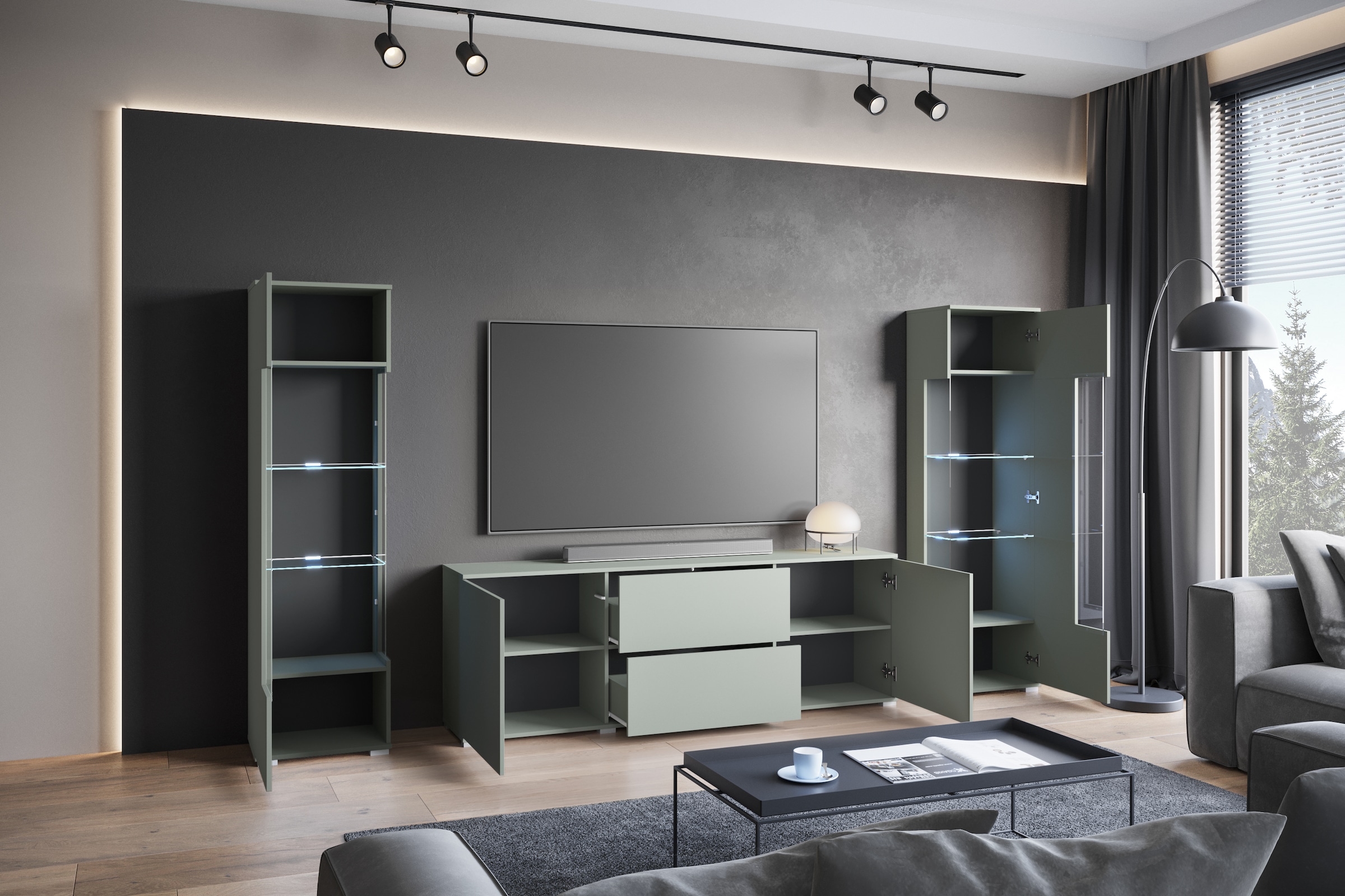 OTTO home Wohnwand »KENIA« Komplett-Set, 3 Stk. tlg.