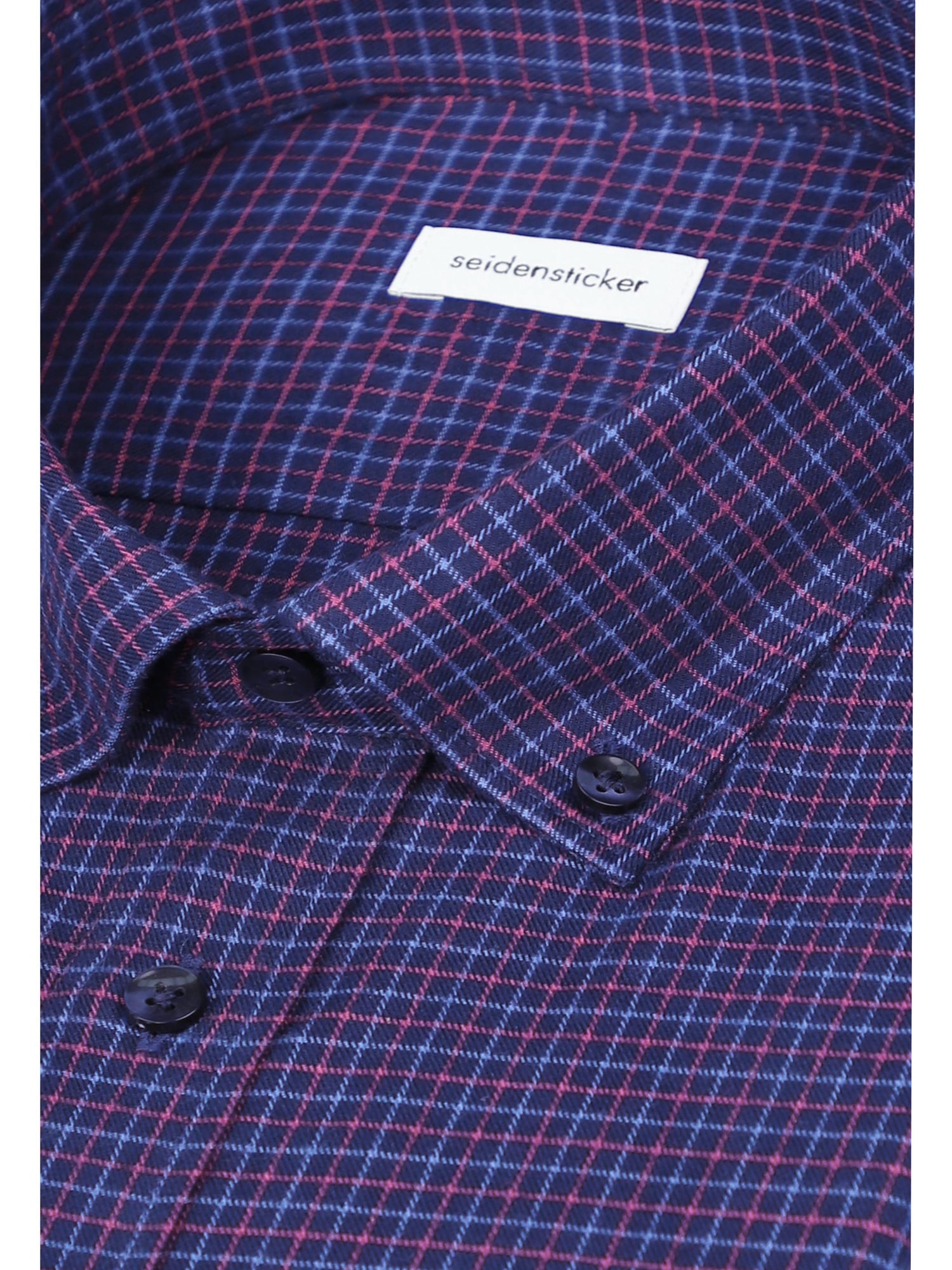 seidensticker Flanellhemd »Schwarze Rose« Shaped 1/1 Button-Down-Kragen Karo