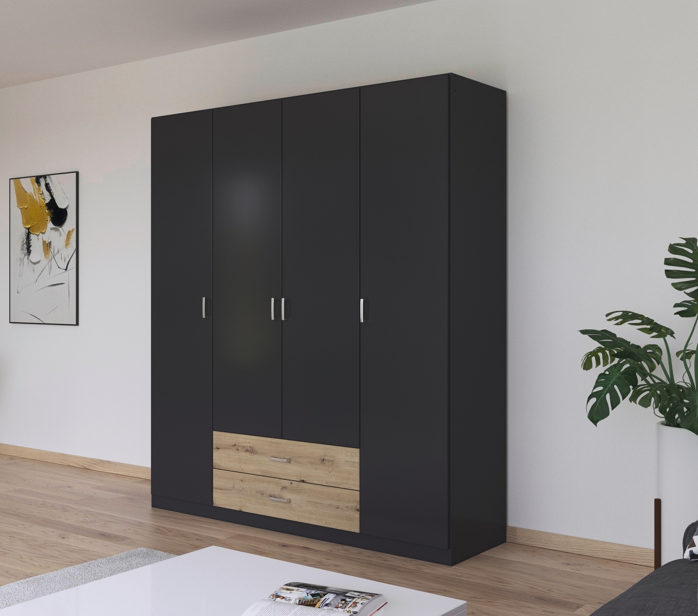 rauch Drehtürenschrank »Kleiderschrank Schrank Garderobe Wäscheschrank GAMMA in 3 Breiten«, mit 6 Schubladen, in schlichtem Design TOPSELLER MADE IN GERMANY