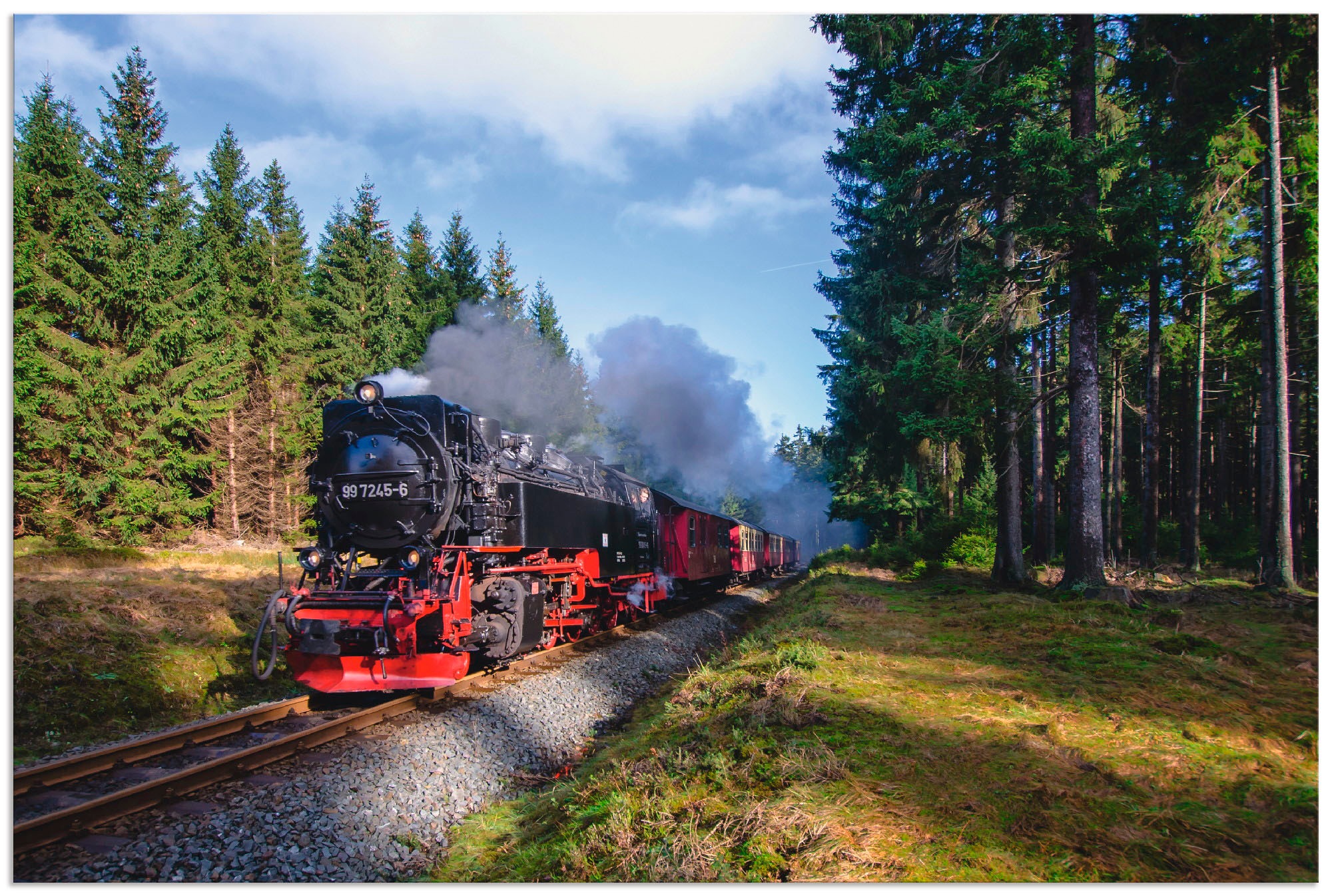 Artland Wandbild »Harzquerbahn«, Züge, (1 St.), in vielen Größen & Produktarten - Alubild / Outdoorbild für den Außenbereich, Leinwandbild, Poster, Wandaufkleber / Wandtattoo auch für Badezimmer geeignet