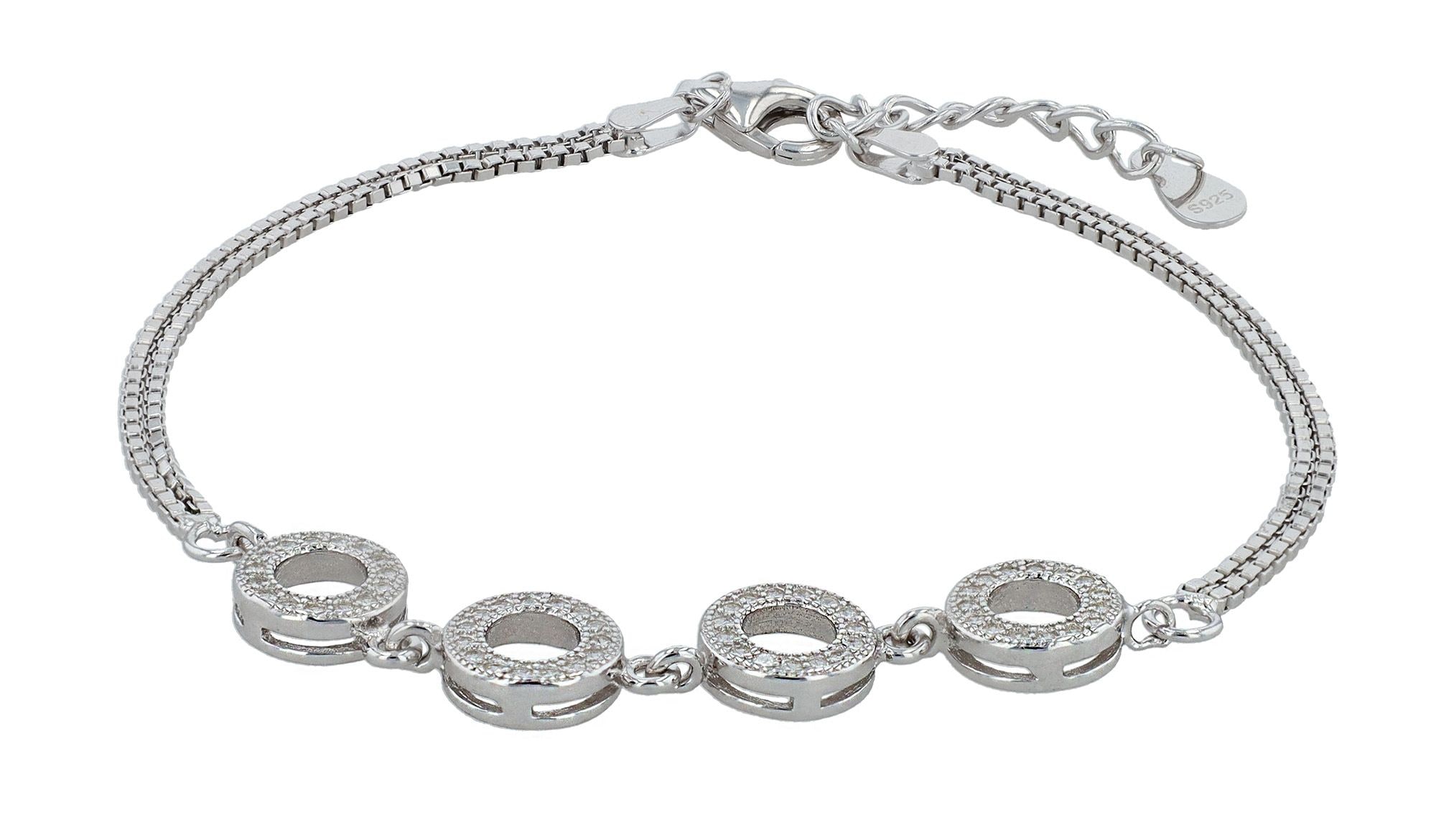 Adelia´s Armband »Damen Armband aus 925 Silber mit Zirkonia 17+3 cm«