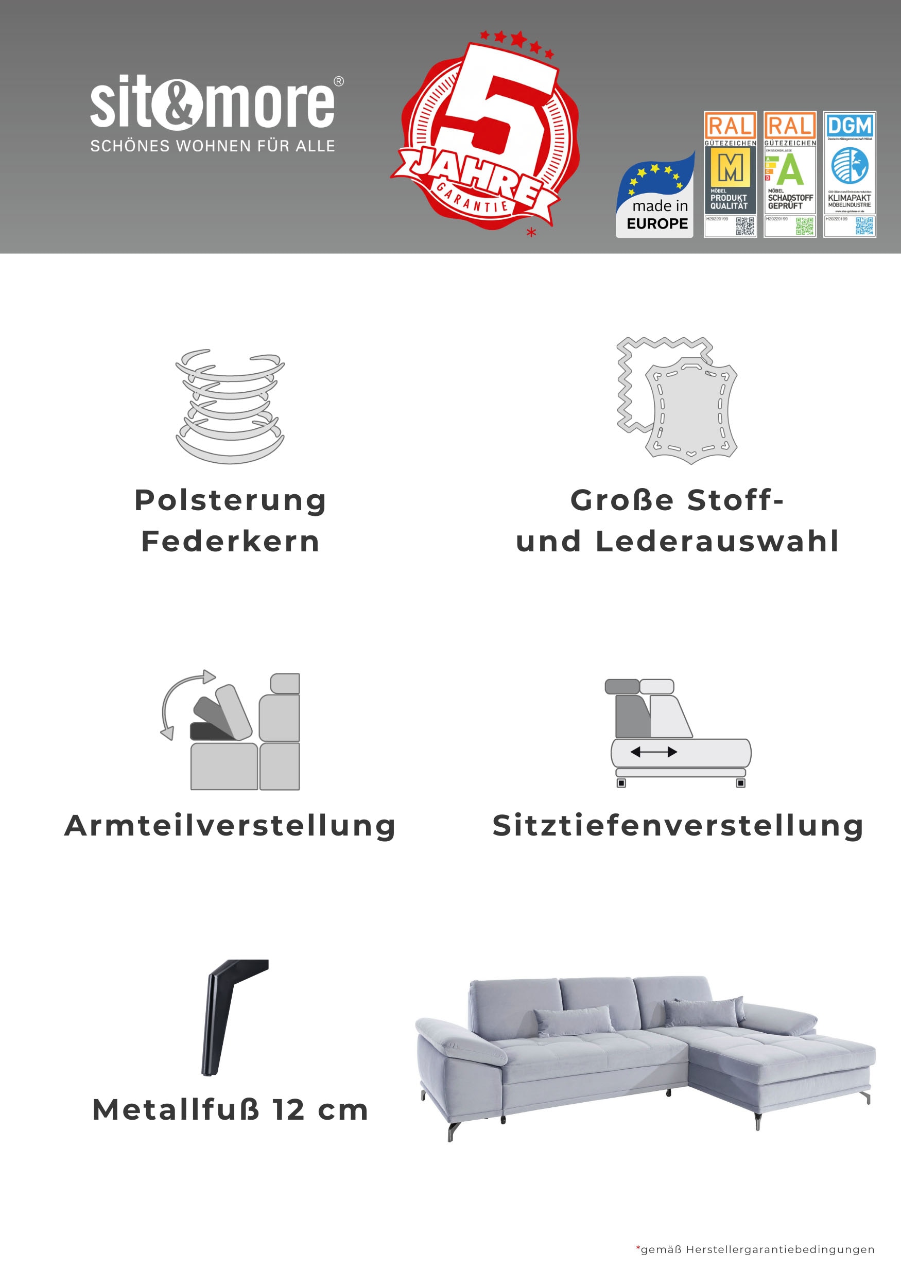 OTTO home Kopfstütze »Costello, B: 48 cm« Set: 2 Stück, passend zur Serie
