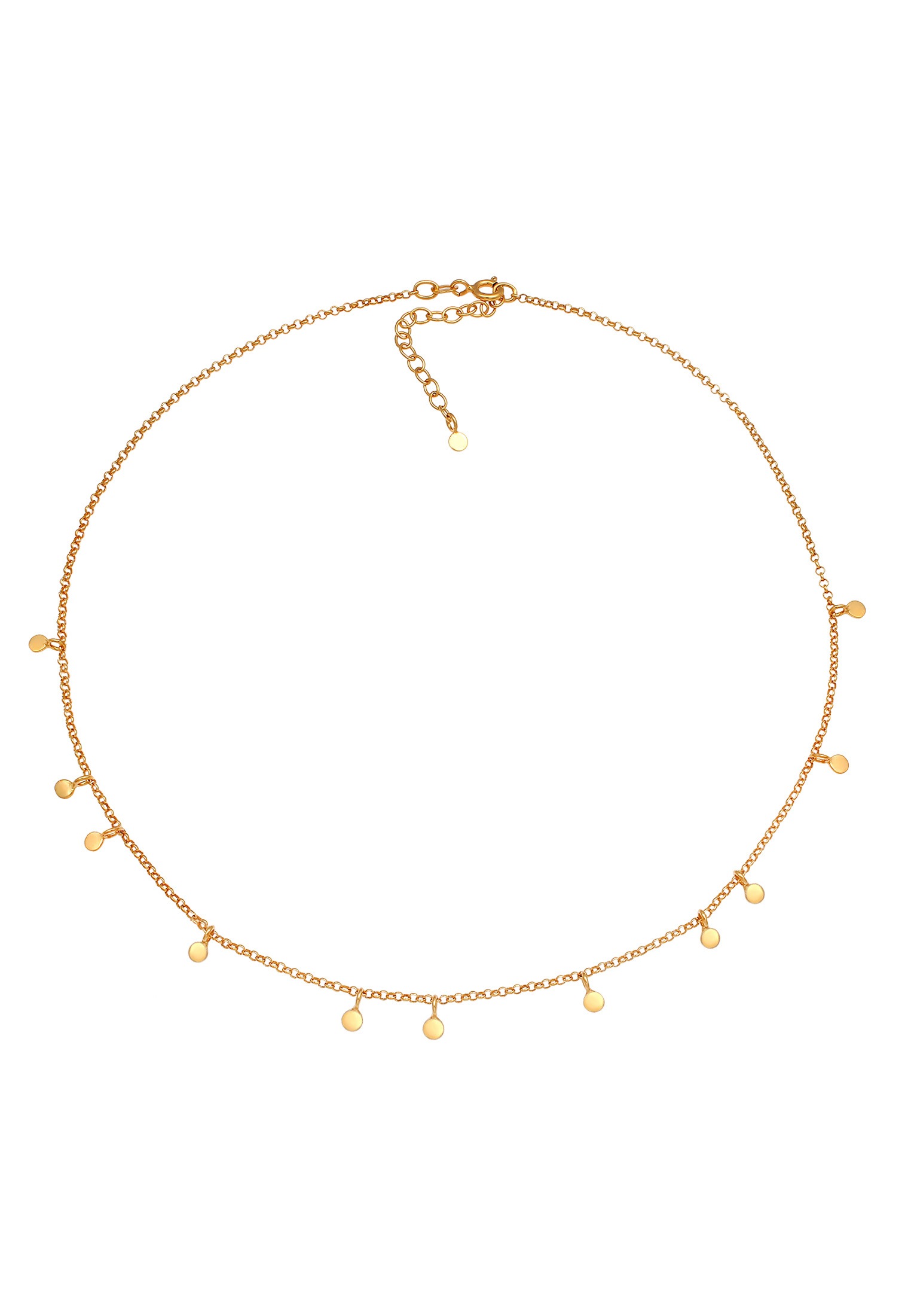 Elli Choker »Halskette Choker Plättchen Coin Geo Kreis Basic 925 Silber«