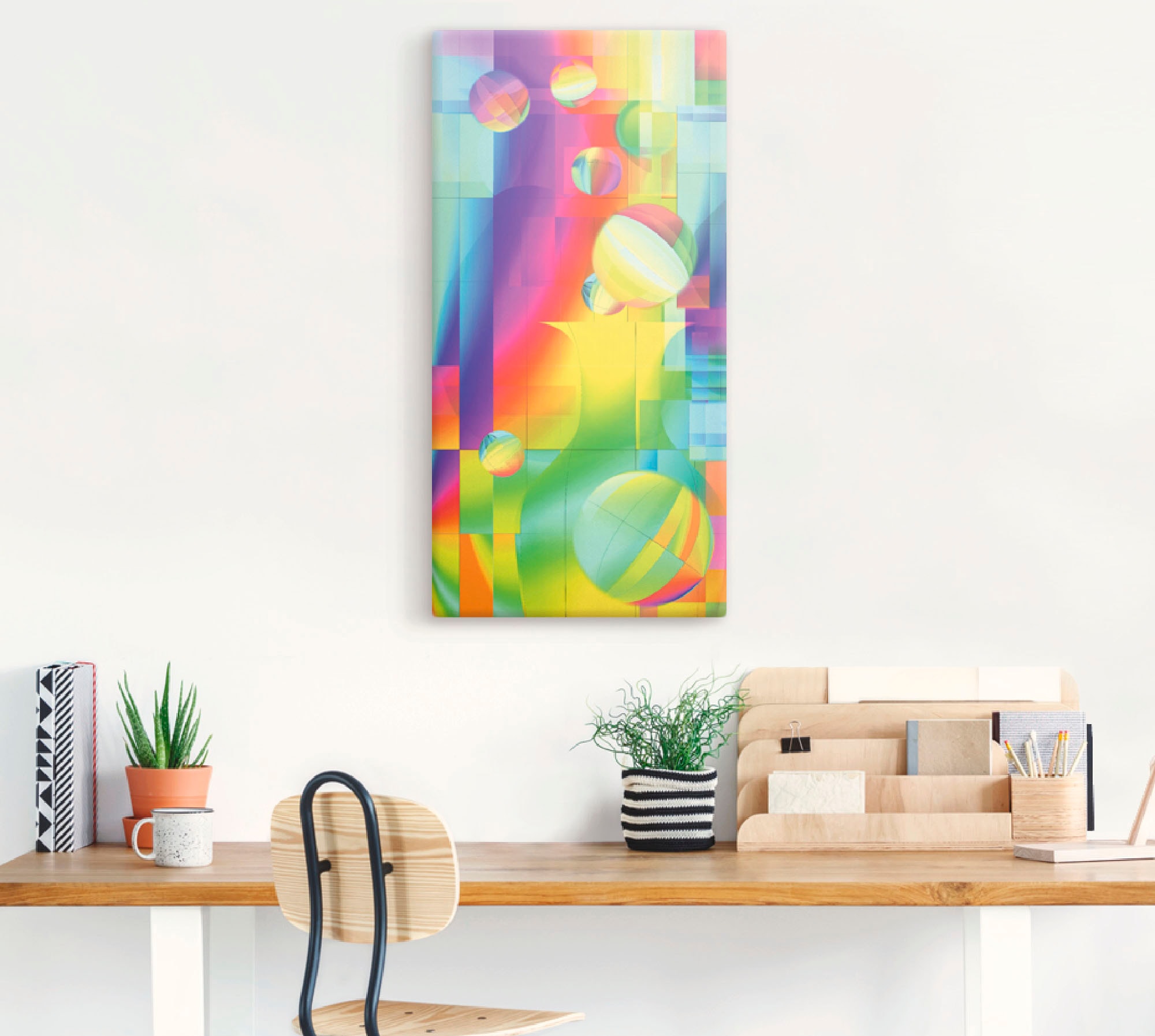 Artland Leinwandbild »Farbige Freude«, Muster, (1 St.), auf Keilrahmen gespannt