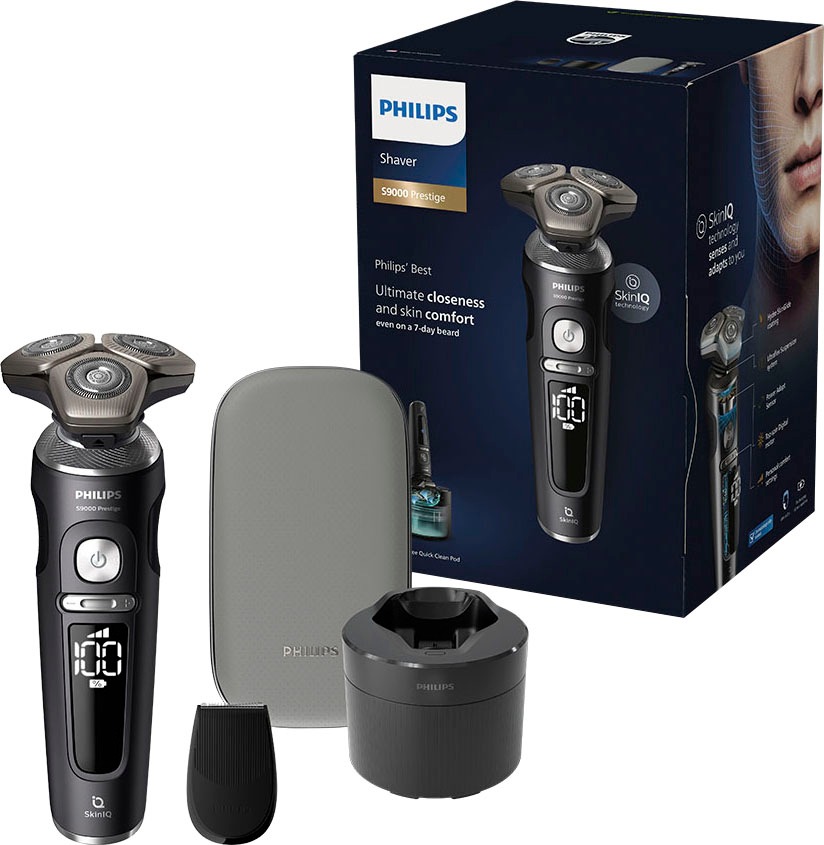 Philips Elektrorasierer »Series 9000 Prestige SP9840/32«, Reinigungsstation, 1 St. Aufsätze, Etui, mit SkinIQ Technologie