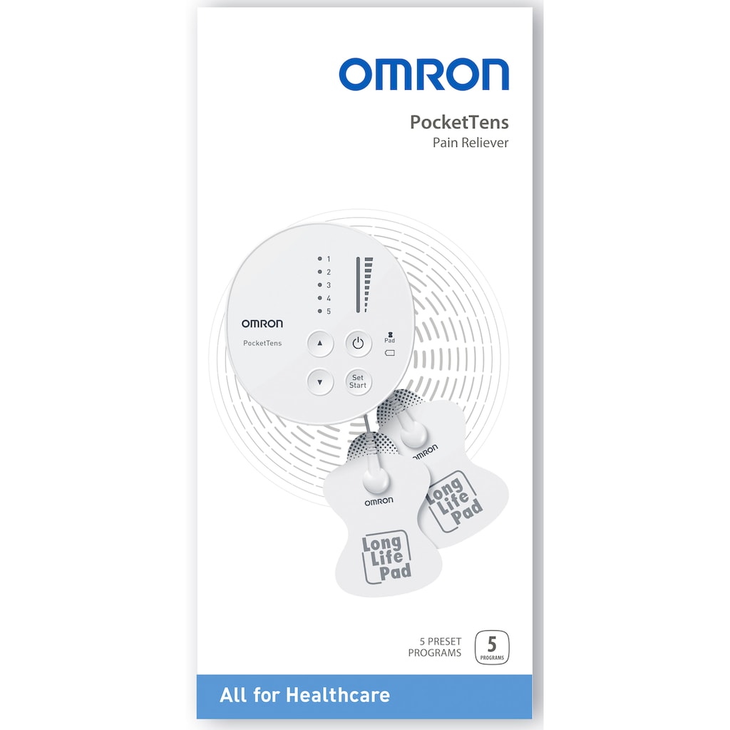 Omron TENS-Gerät »PocketTens«, (5 tlg.), ein leistungsstarkes, tragbares TENS-Gerät, das in die Handfläche passt