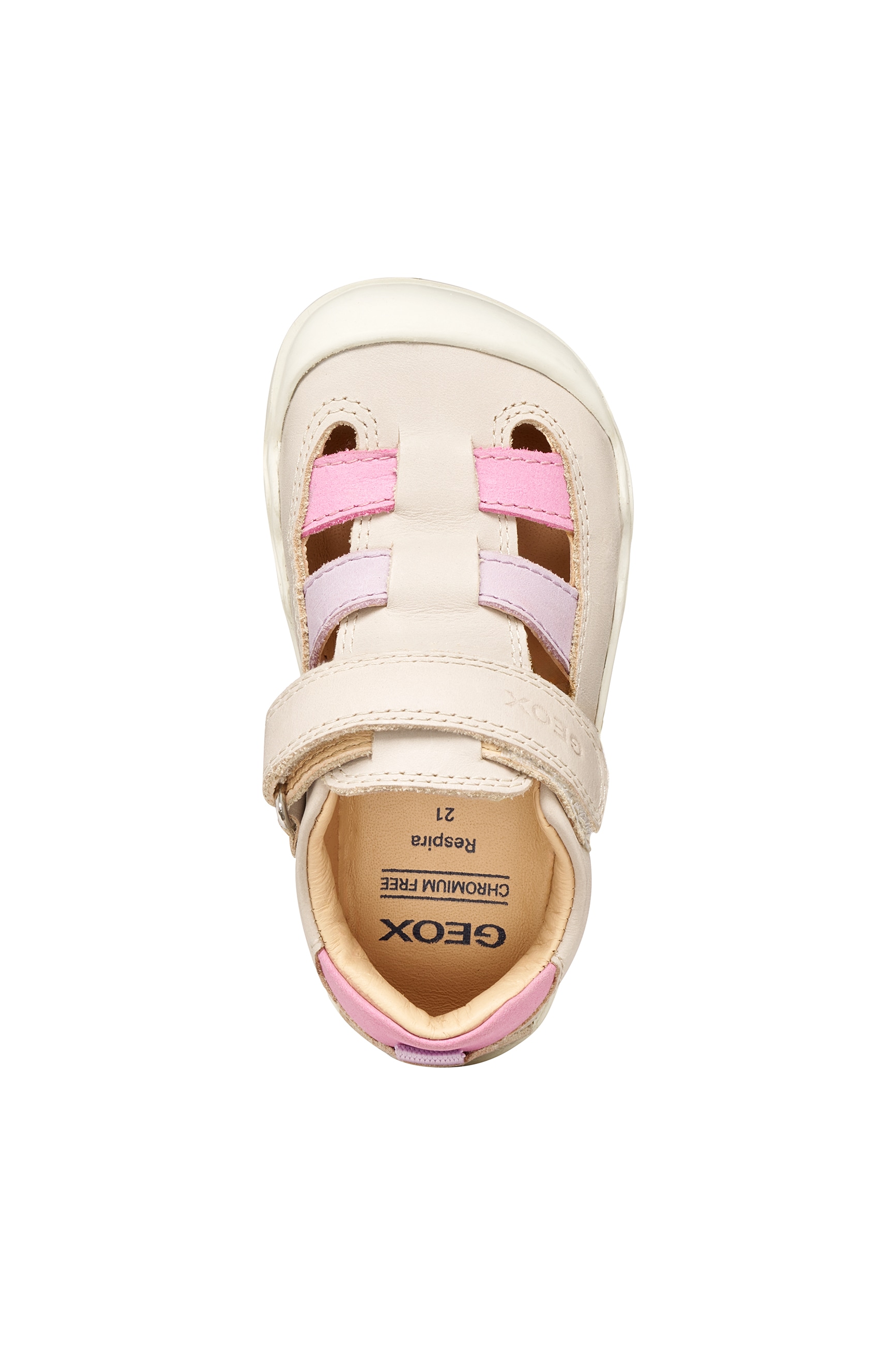 Geox Lauflernschuh »B STEPPIEUP GIRL«  Babyschuh, Sommerschuh, Klettschuh, Größenschablone zum Download