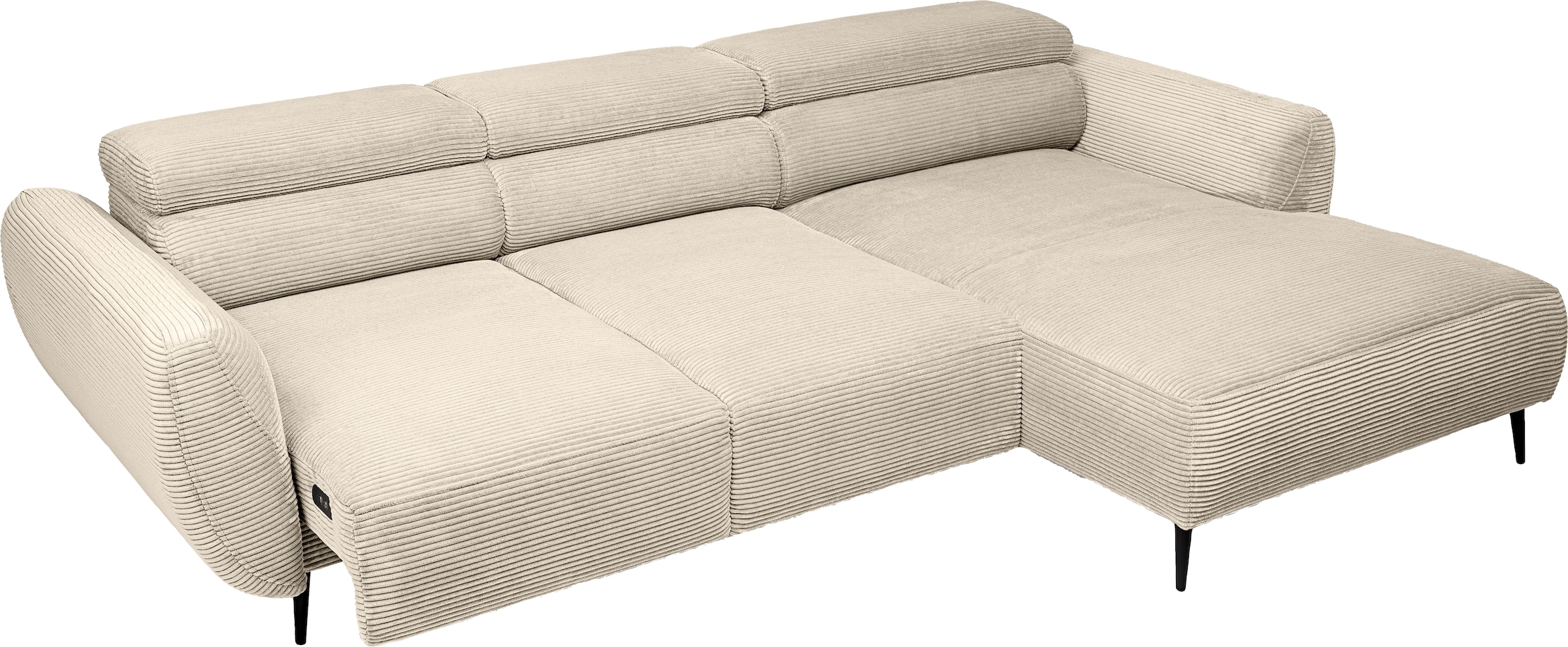 WERK2 Ecksofa »Alisson, mit elektrischer Sitztiefenverstellung, L-Form, Breite 277 cm« Alisson – flexibler Komfort mit modernem Design und smarten Details.