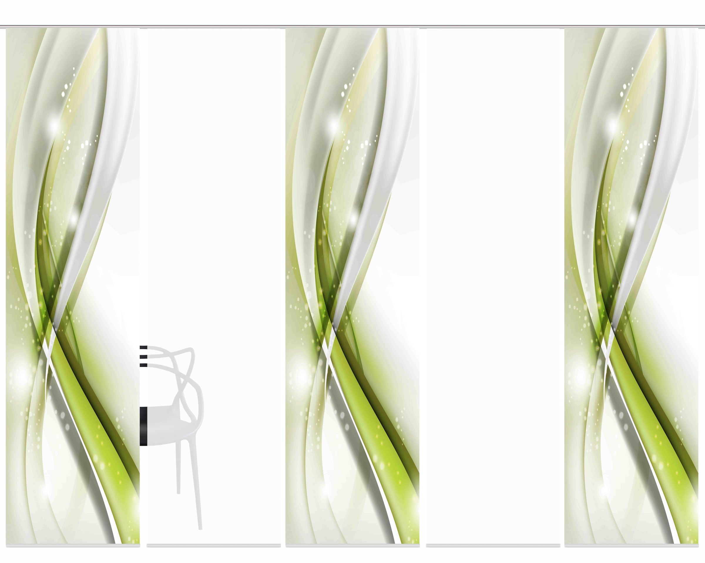 HOME WOHNIDEEN Schiebegardine »GLIWE« Paneelwagen 5 Stk. tlg. Schiebevorhang Digi 5er Set GLIWE GRÜN