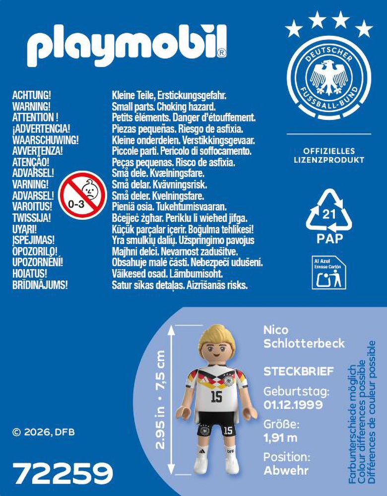 Playmobil® Konstruktions-Spielset »Nico Schlotterbeck (72259), DFB« Made in Europe