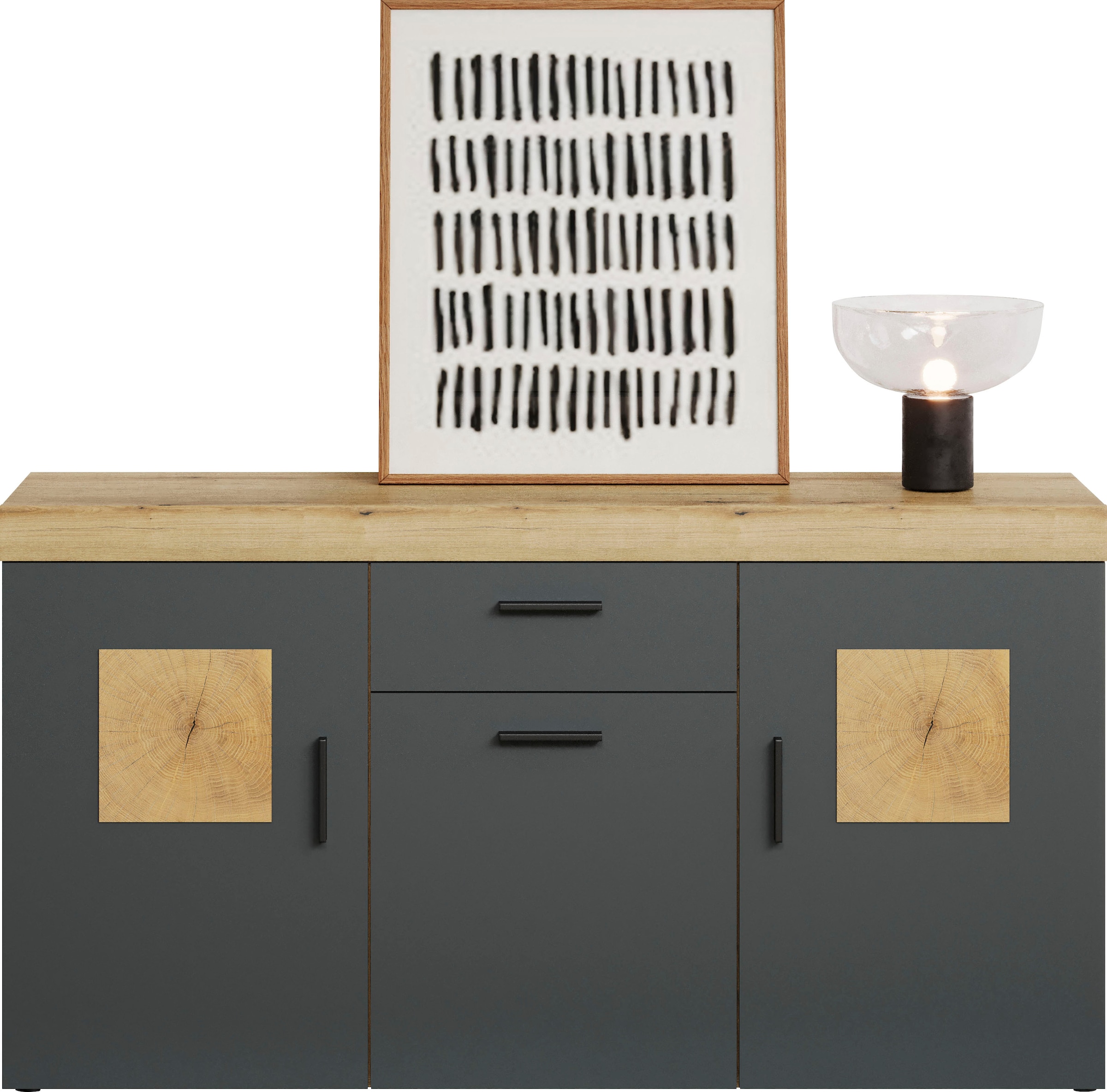 Home affaire Sideboard »Ghent« Packung, 1 Stk. tlg. Sideboard mit 3 Türen & 1 Schublade - (B/T/H) 160/42/86 cm