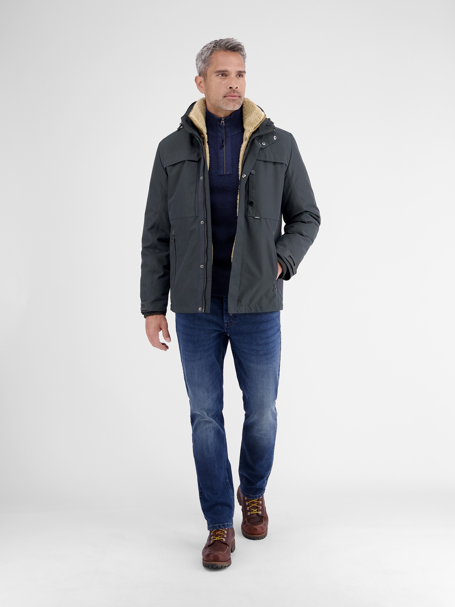 LERROS Winterjacke »Herren Winterjacke mit herausnehmbarer Innenjacke« mit Kapuze