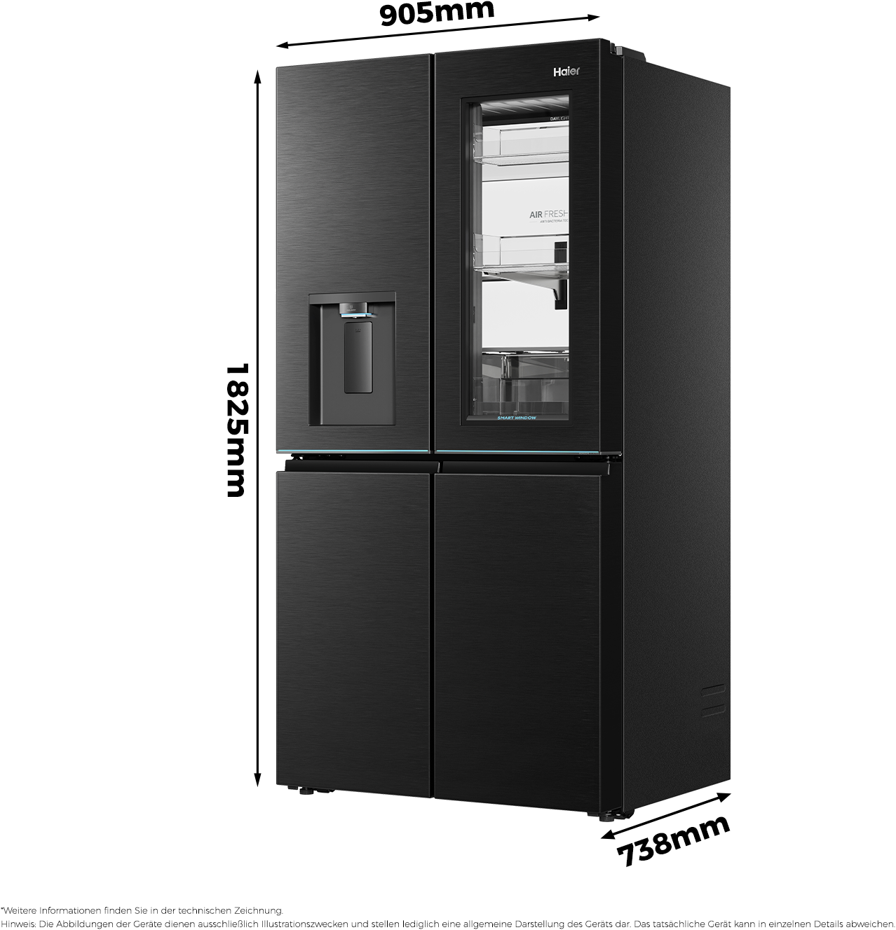Haier Multi Door Horizon Collection »HCW99F18DHMB« 182,5 cm hoch 90,5 cm breit
