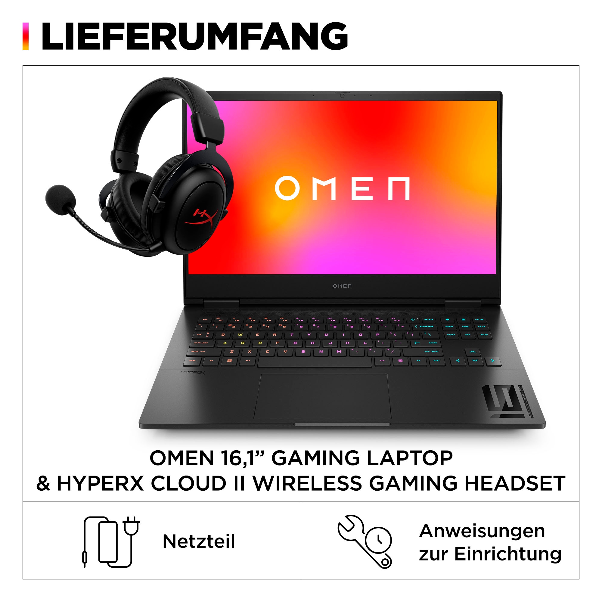 HP Gaming-Notebook »OMEN 16-wf1286ng«, 40,89 cm, / 16,1 Zoll, Intel, Core i9, GeForce RTX 4080, 1000 GB SSD