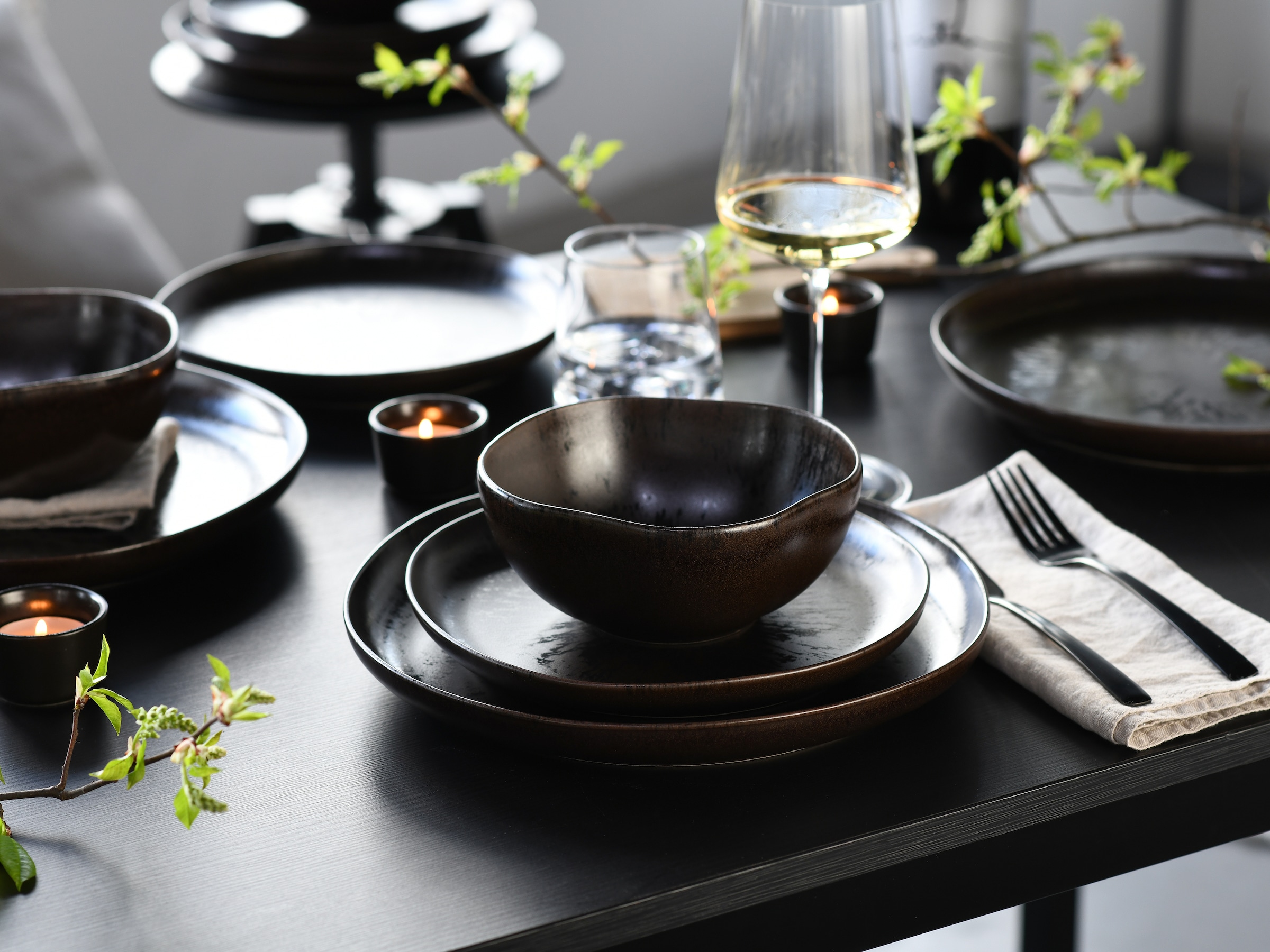 CreaTable Teller-Set »Natura Organic Rusty, Tellerset 12-tlg« Seidenmatte Effektglasur