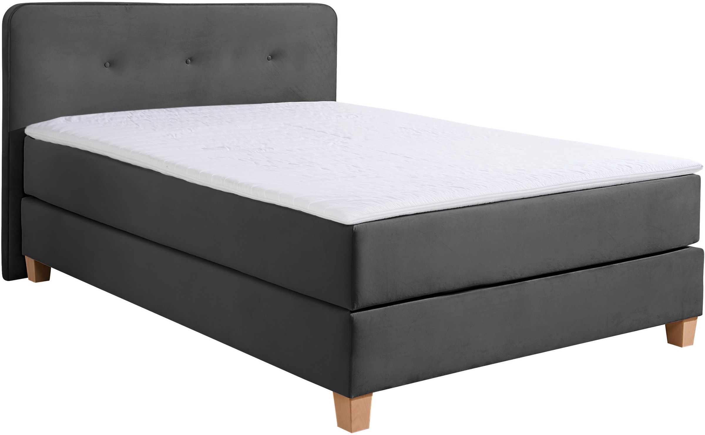 Home affaire Boxspringbett »Fargo«, inkl. Topper, in 3 Matratzenarten, in Samt- oder Strukturstoff
