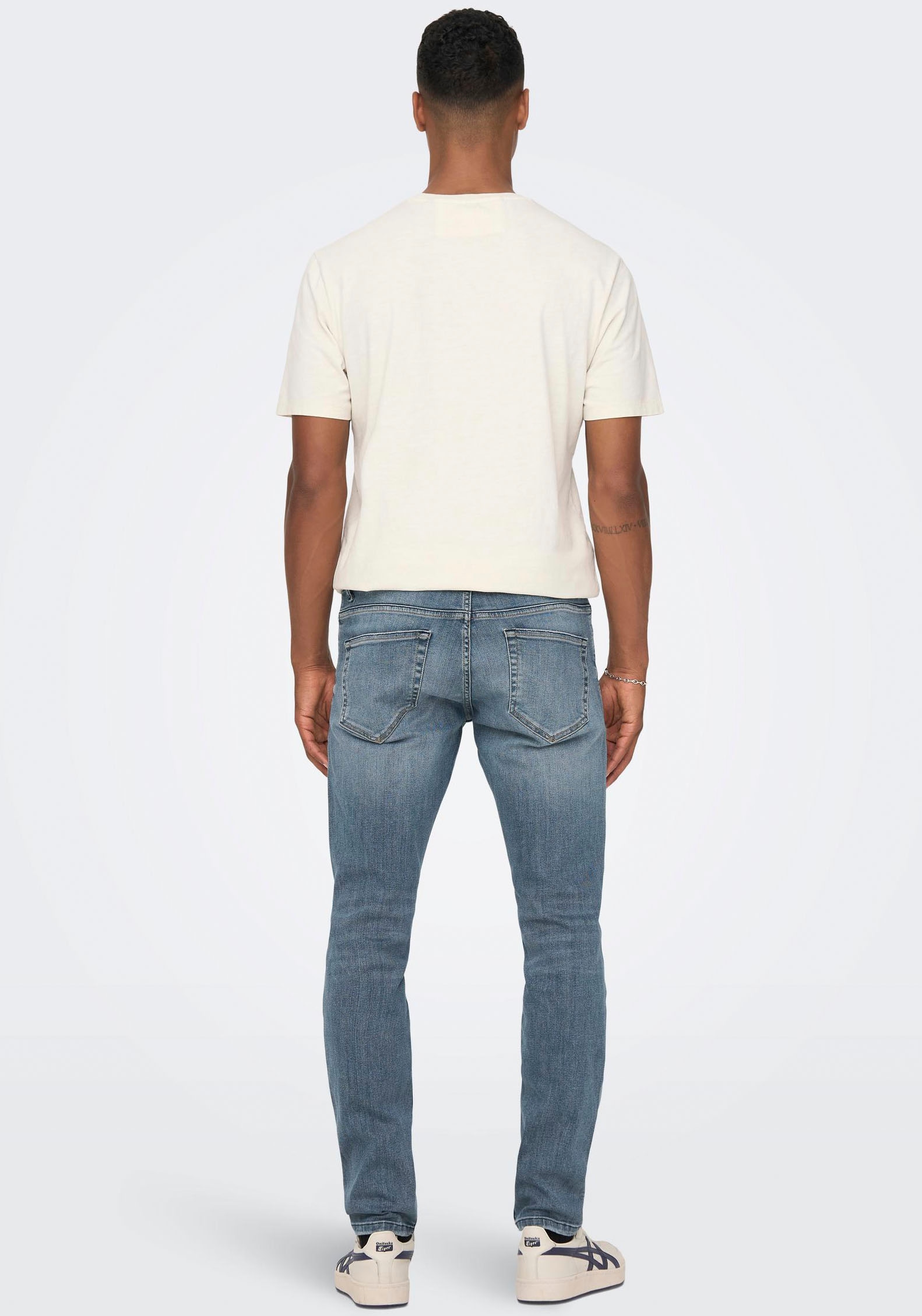 ONLY & SONS Slim-fit-Jeans »OS ONSLOOM SLIM BLUE GREY 40«, mit Destroyed Effekt
