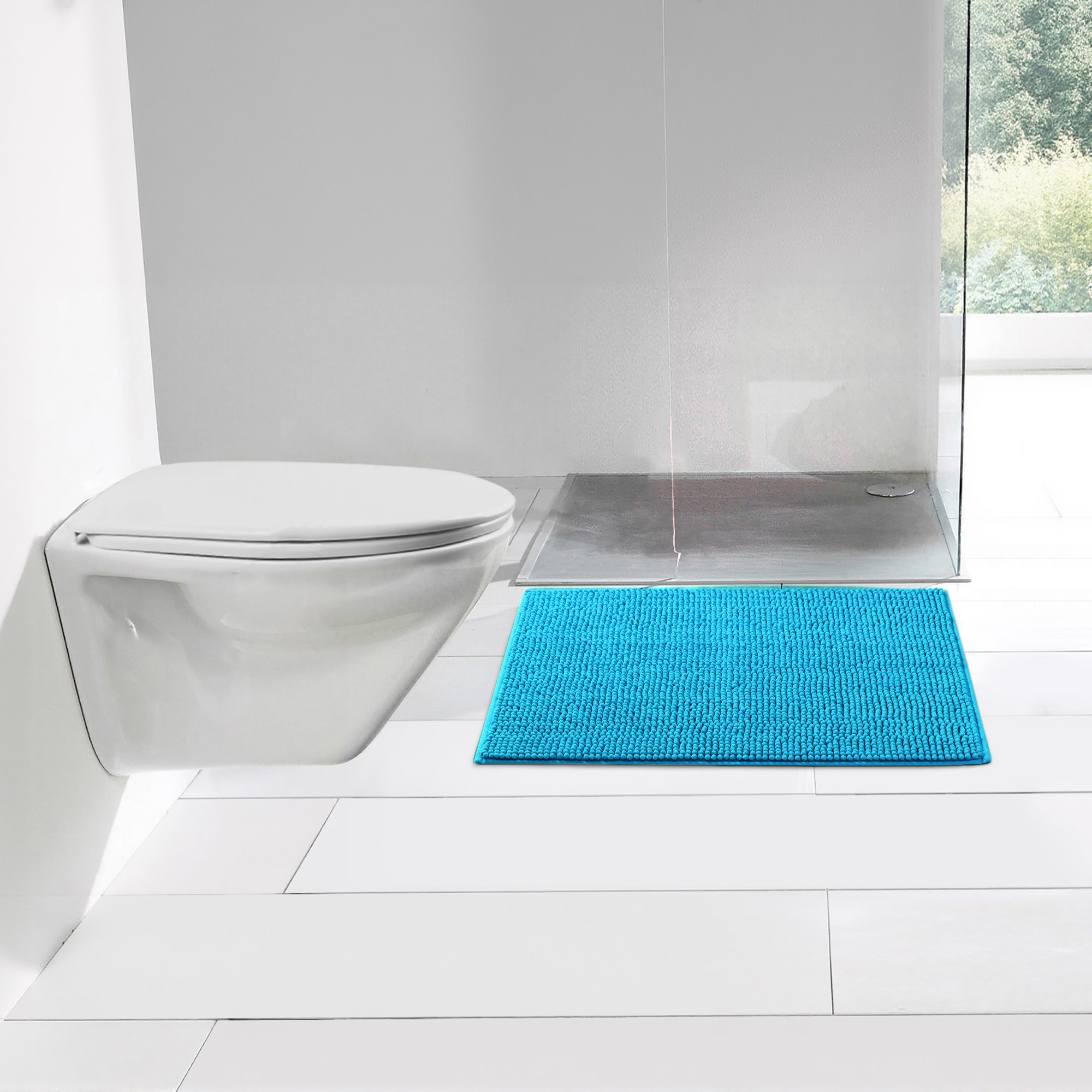 my home Badematte »Vanessa Chenille, Badvorleger, Badezimmer Teppich, Duschvorleger« Höhe 15 mm fußbodenheizungsgeeignet | schnell trocknend | strapazierfähig Uni Farben, besonders weich