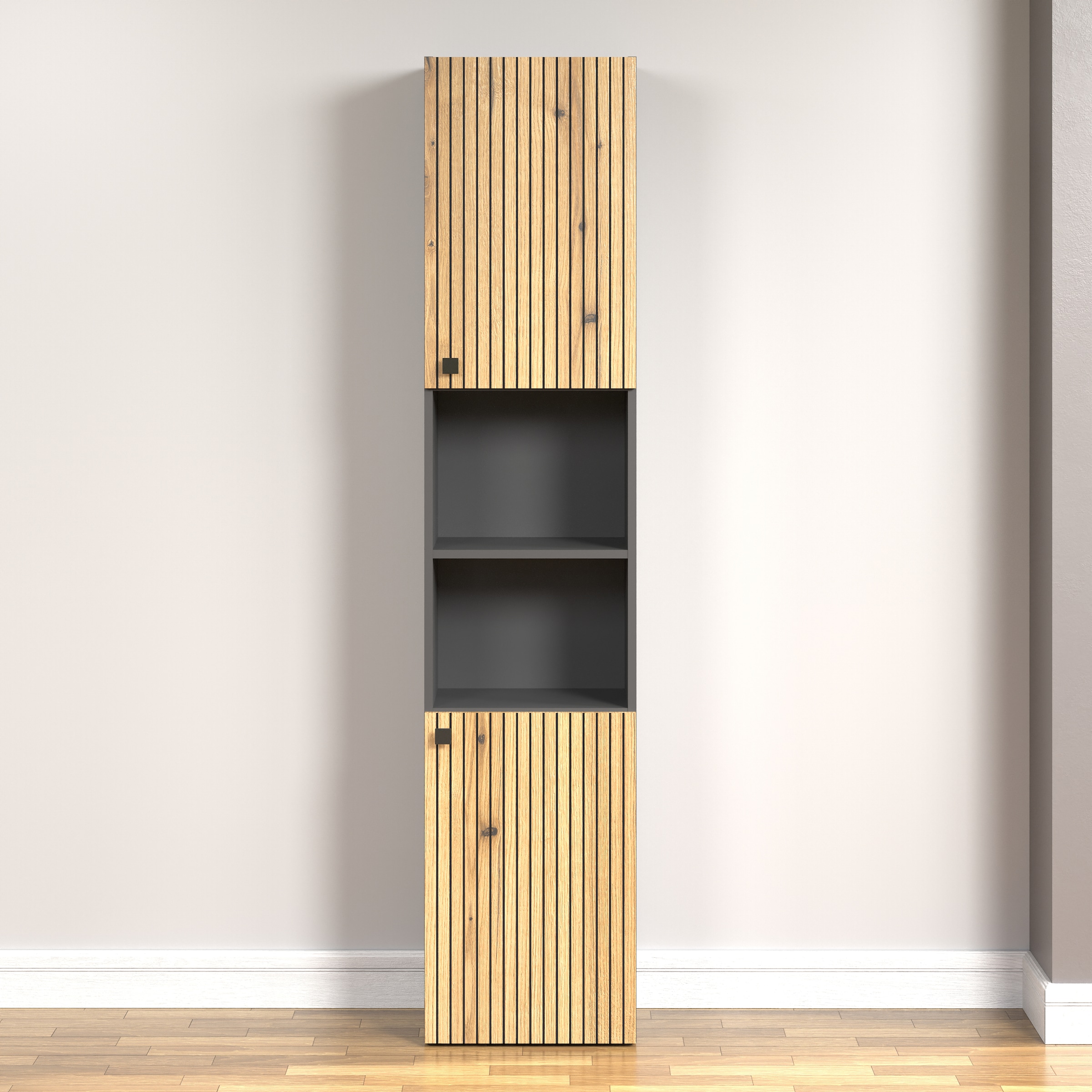 welltime Hochschrank »Amrum« Badezimmerschrank mit und ohne Schublade - (B/T/H) 40-70/31/186 cm