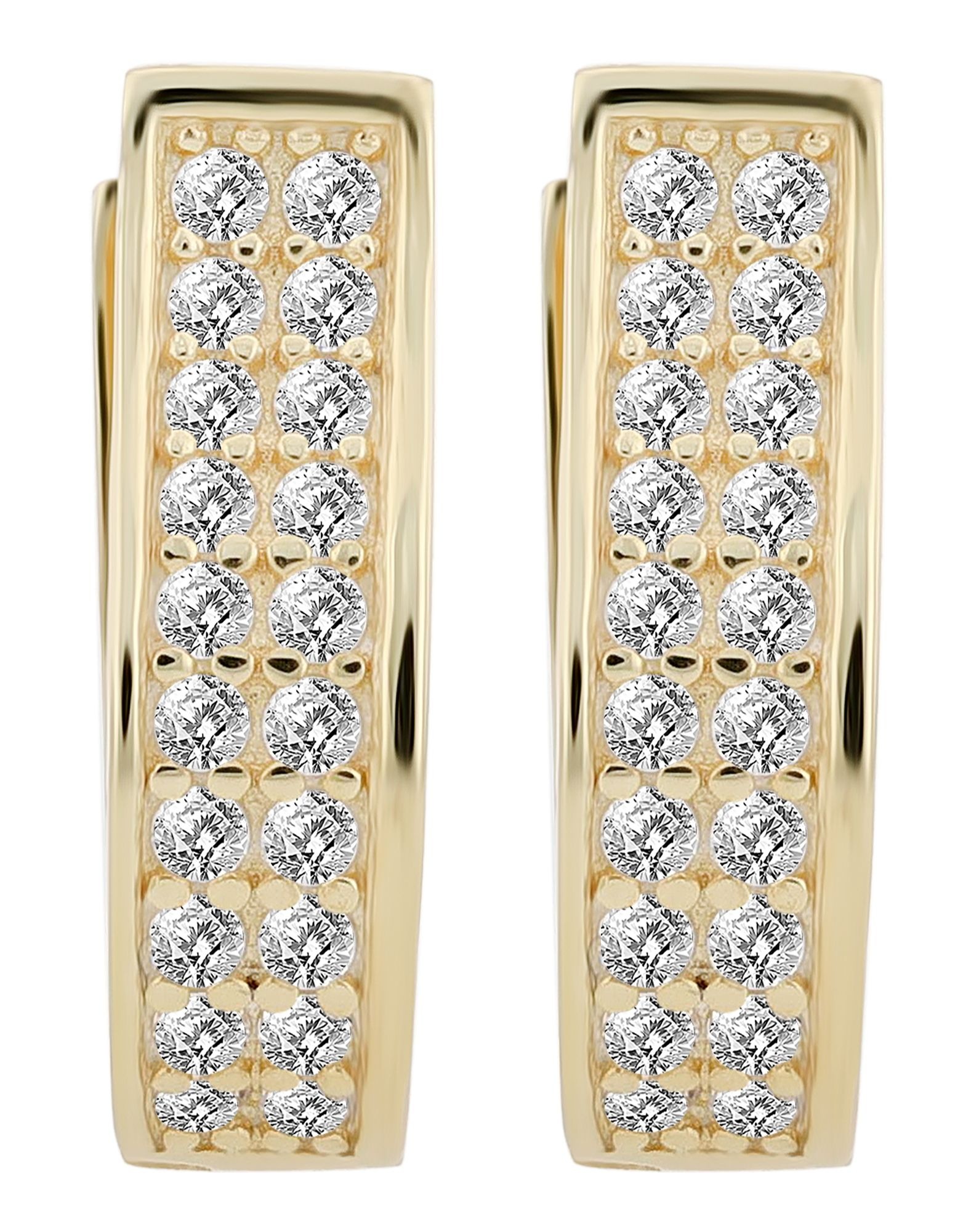 Adelia´s Paar Creolen »Damen Ohrringe ¿ Klappcreole aus 925 Silber mit Zirkonia«