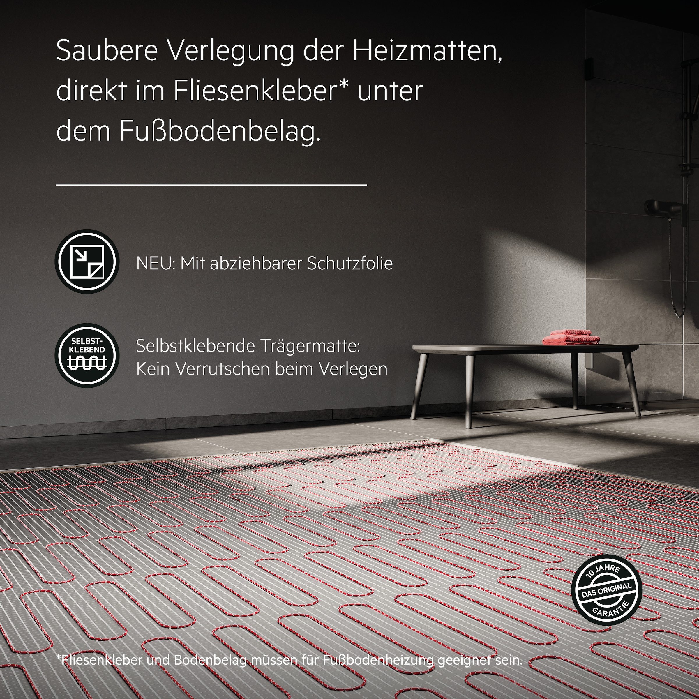 AEG Haustechnik Fußbodenheizung »Turbo Thermo Boden »TBS TC 200/3 Set Plus««, Elektrische Fußbodenheizung, Komplettset 3 m², 200 W/m²