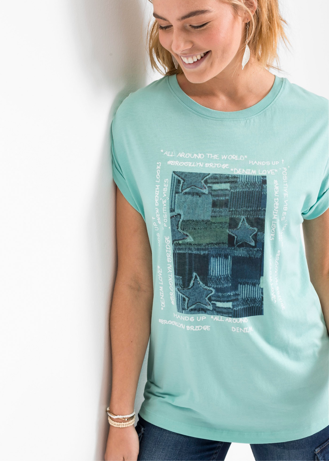 bonprix T-Shirt T-Shirt aus softem Viskose-Mix