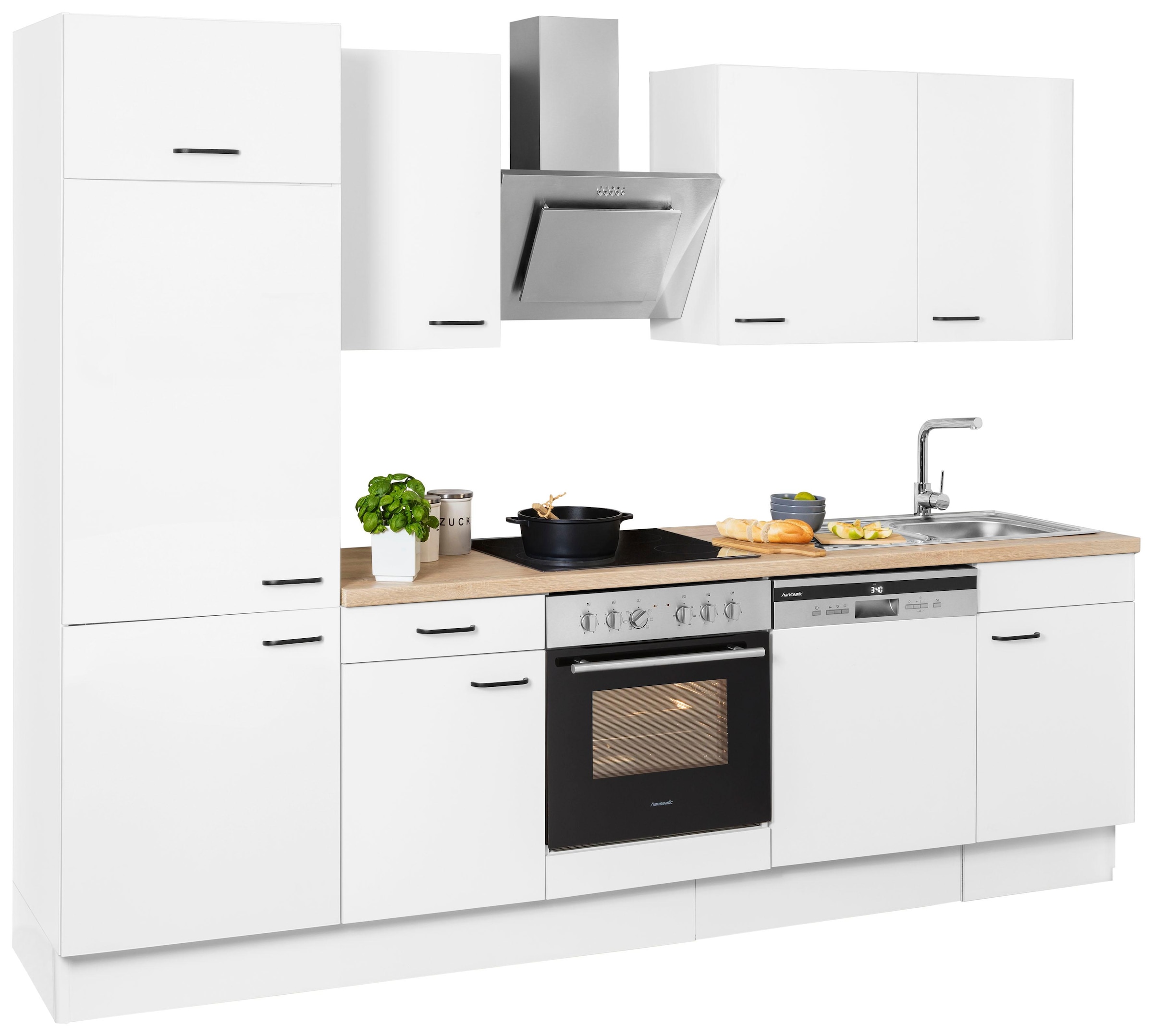 OPTIFIT Küchenzeile »Elga«, Premium-Küche mit Soft-Close-Funktion, Vollauszug, Breite 280 cm