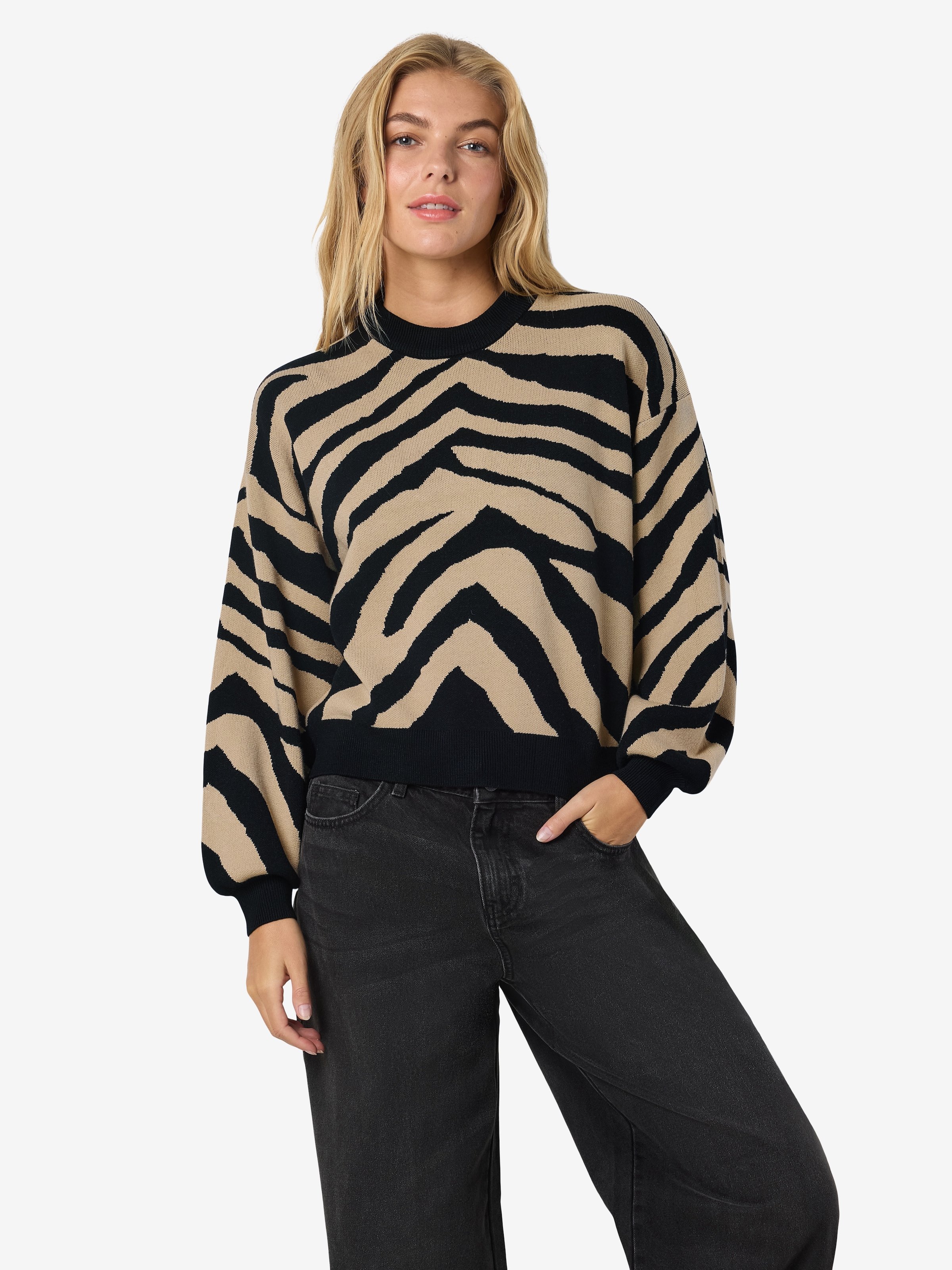 Noisy may Strickpullover »NMCHARLOTT L/S O-NECK KNIT FWD NOOS«