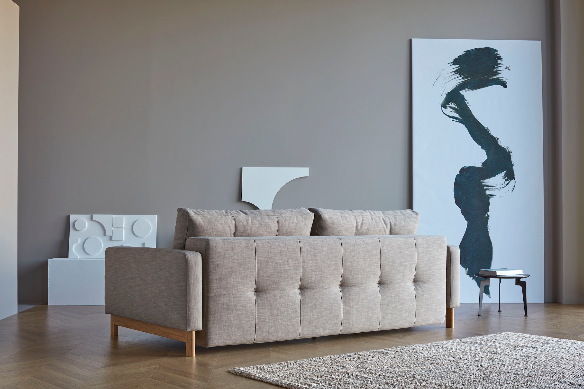 INNOVATION LIVING ™ Schlafsofa »Pyxis 3-Sitzer mit extrabreiter Bettfunktion, Skandi-Design«, Multifunktionssofa, extrabequem durch Taschenfederkern, Dauerschläfer