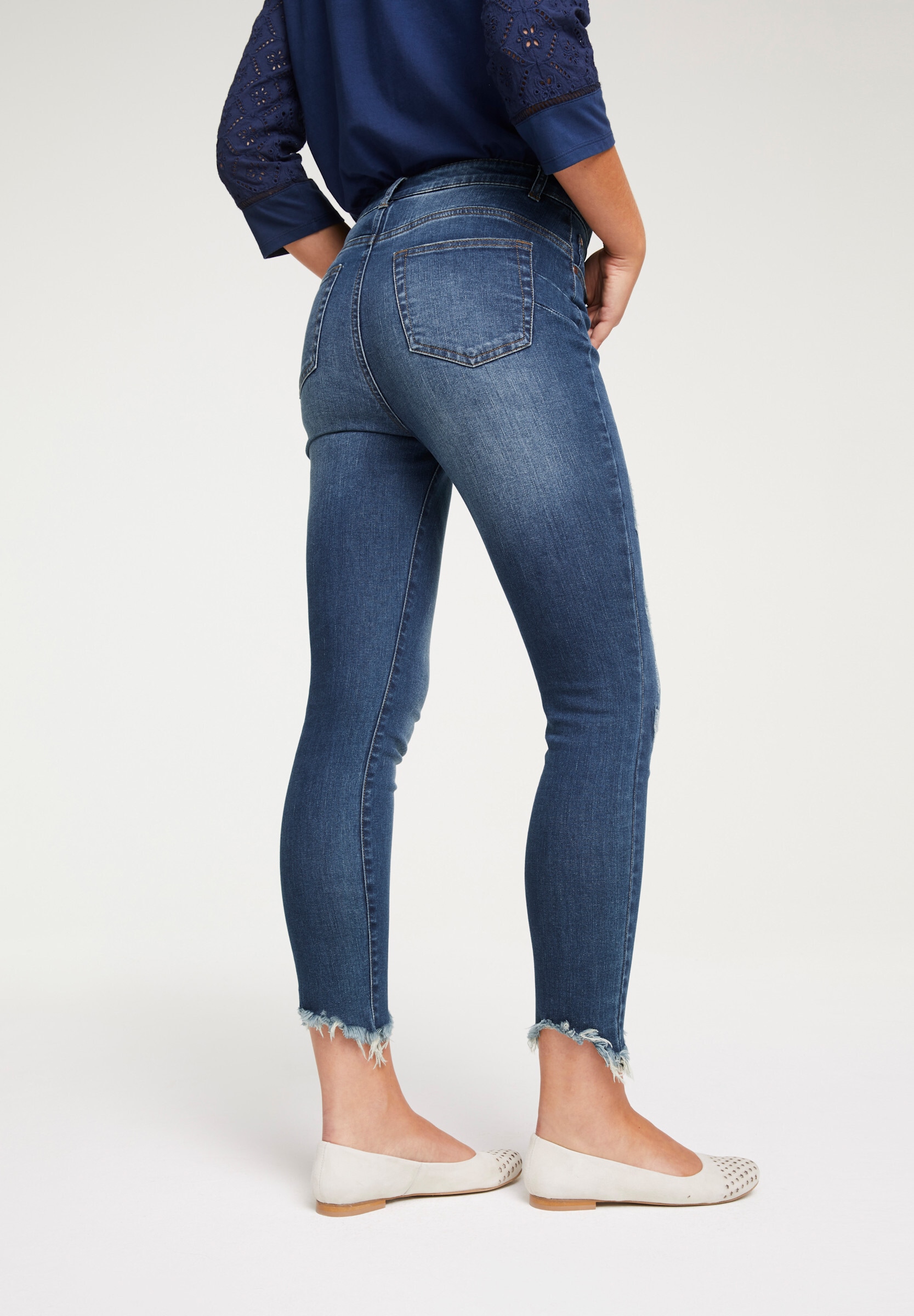 heine Skinny-fit-Jeans »Bauchweg-Jeans Skinny Jeans mit Destroyed-Effekt«