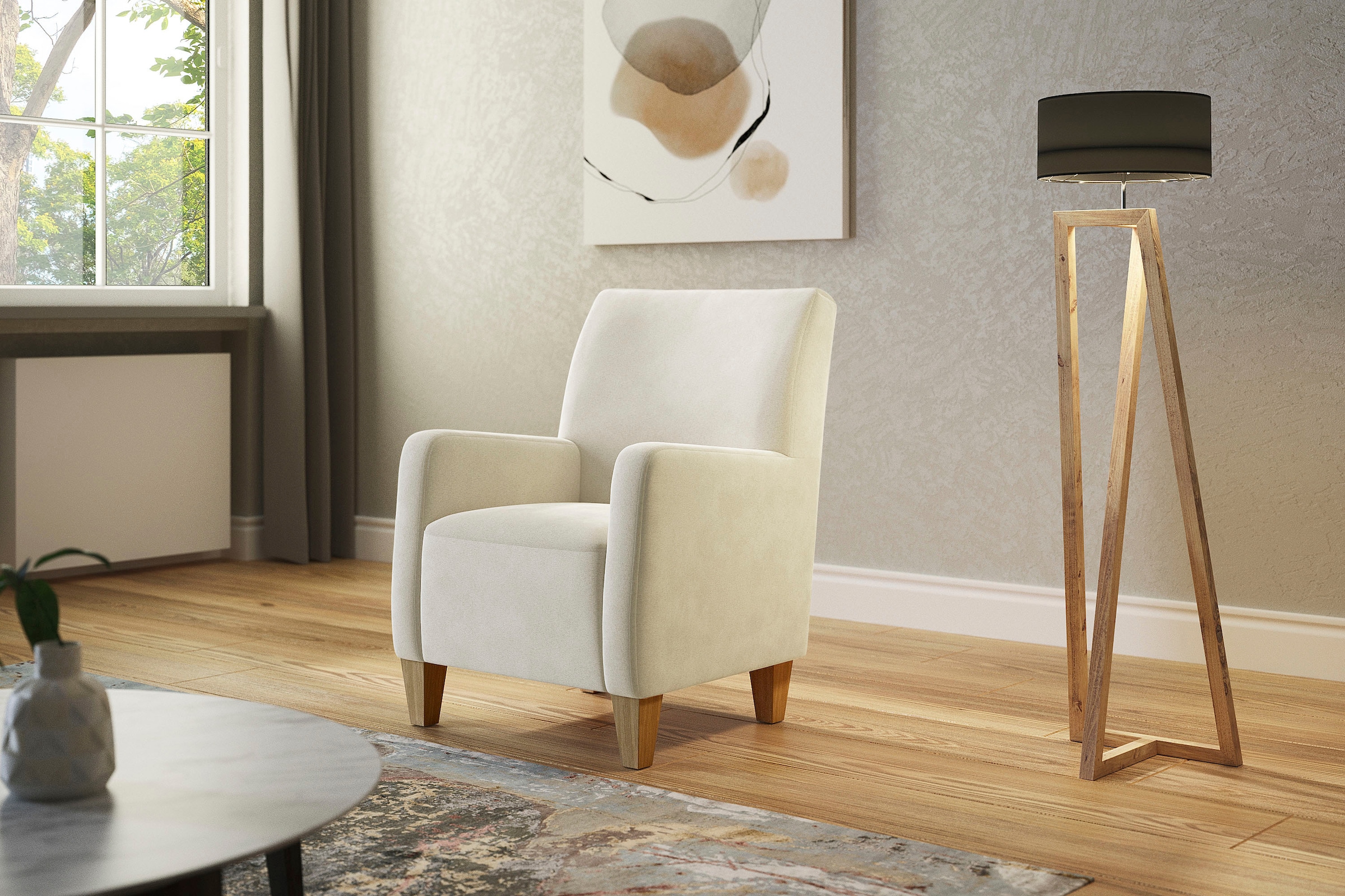 Home affaire Sessel »Viva« mit Federkern, mit Eichenfüßen