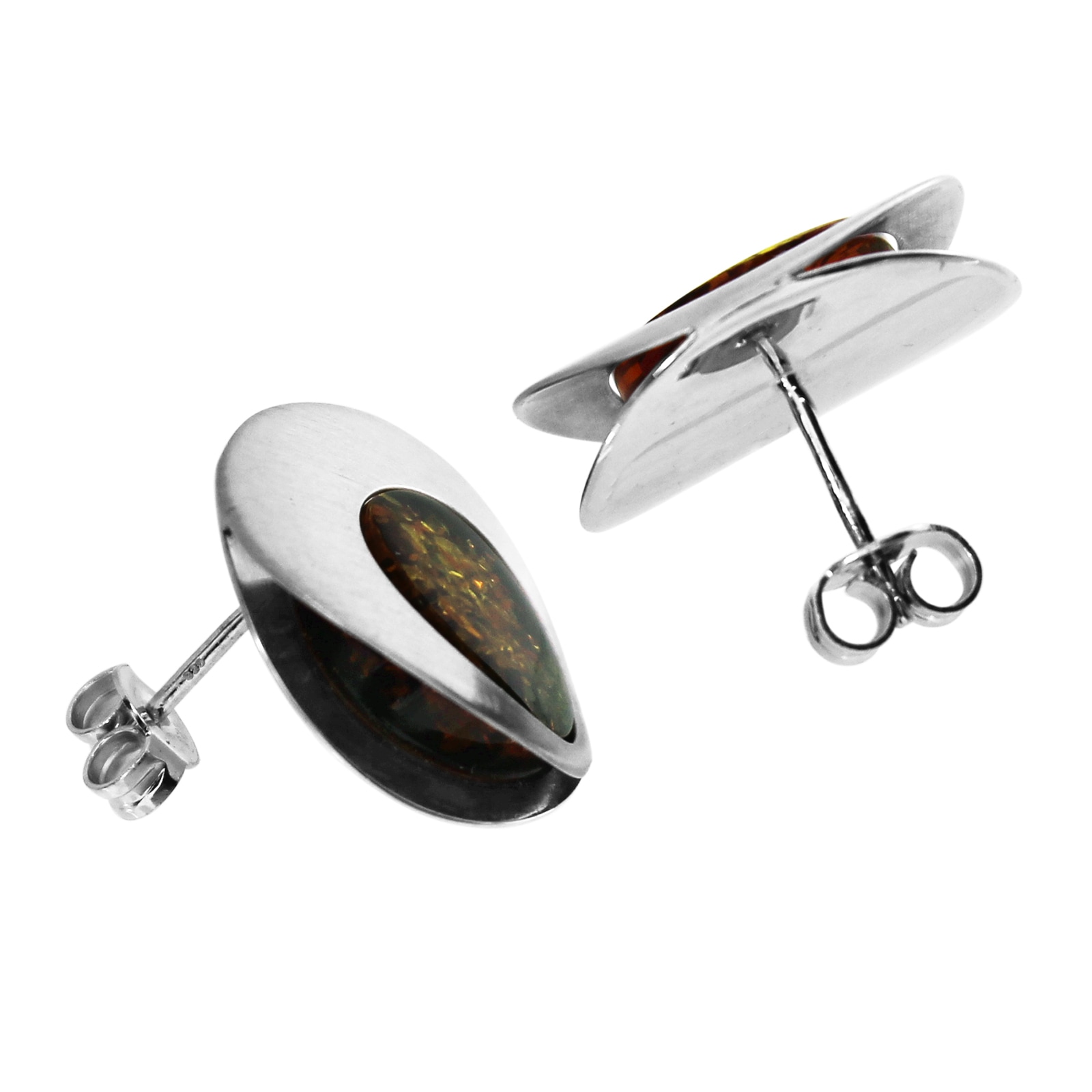 OSTSEE-SCHMUCK Paar Ohrstecker »- Alina - Silber 925/000 - Bernstein«