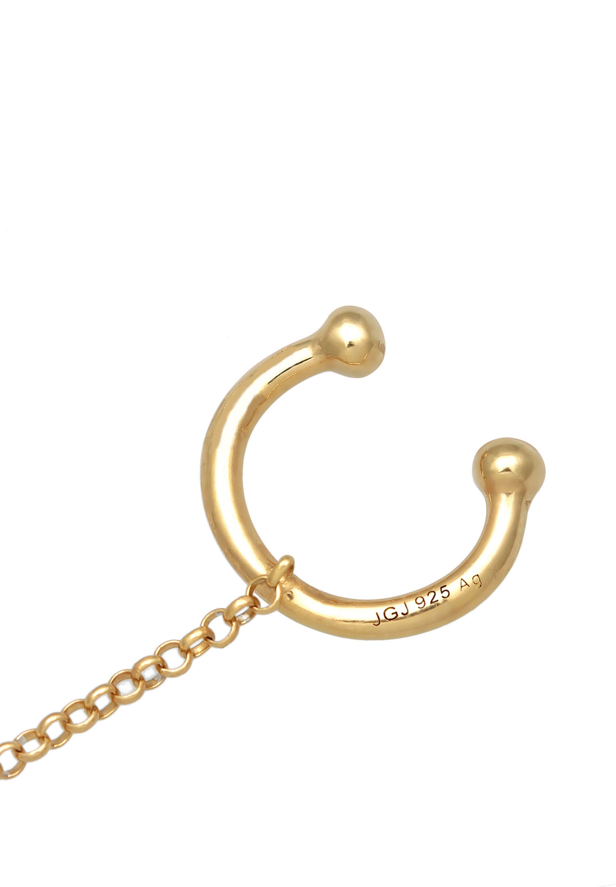 Elli Paar Ohrstecker »Ohrringe Single Earcuff Süßwasserperle 925 Silber vergoldet«
