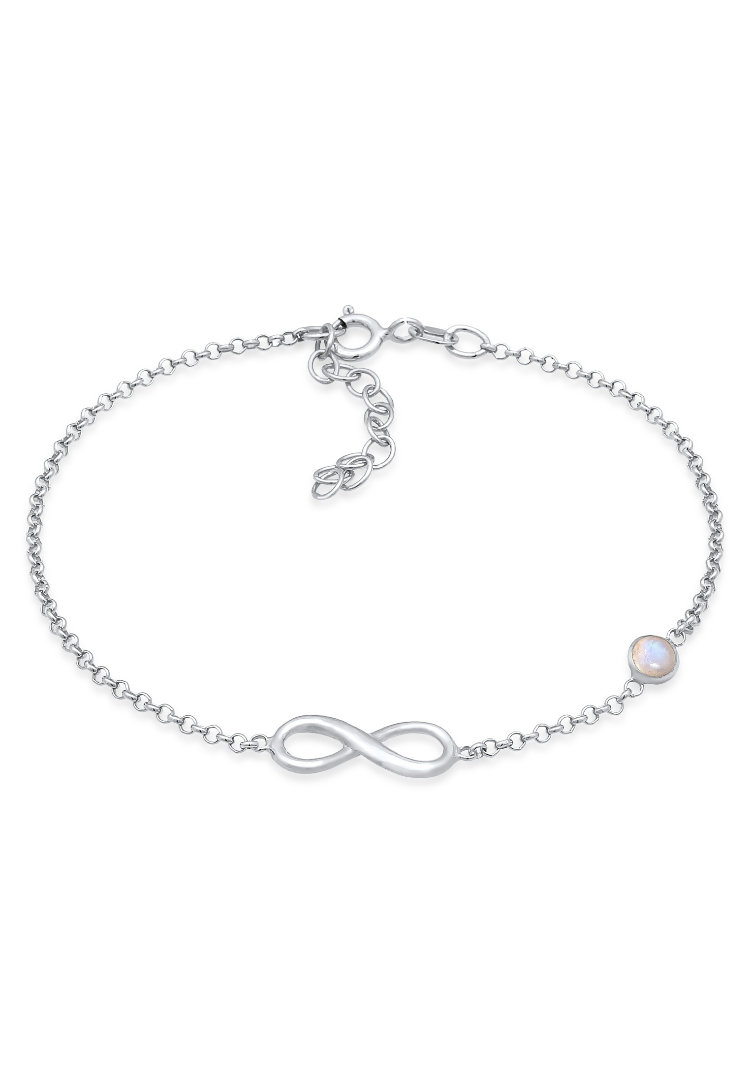 Elli Armkette »Armband Infinity Unendlich Zeichen Mondstein 925 Silber«