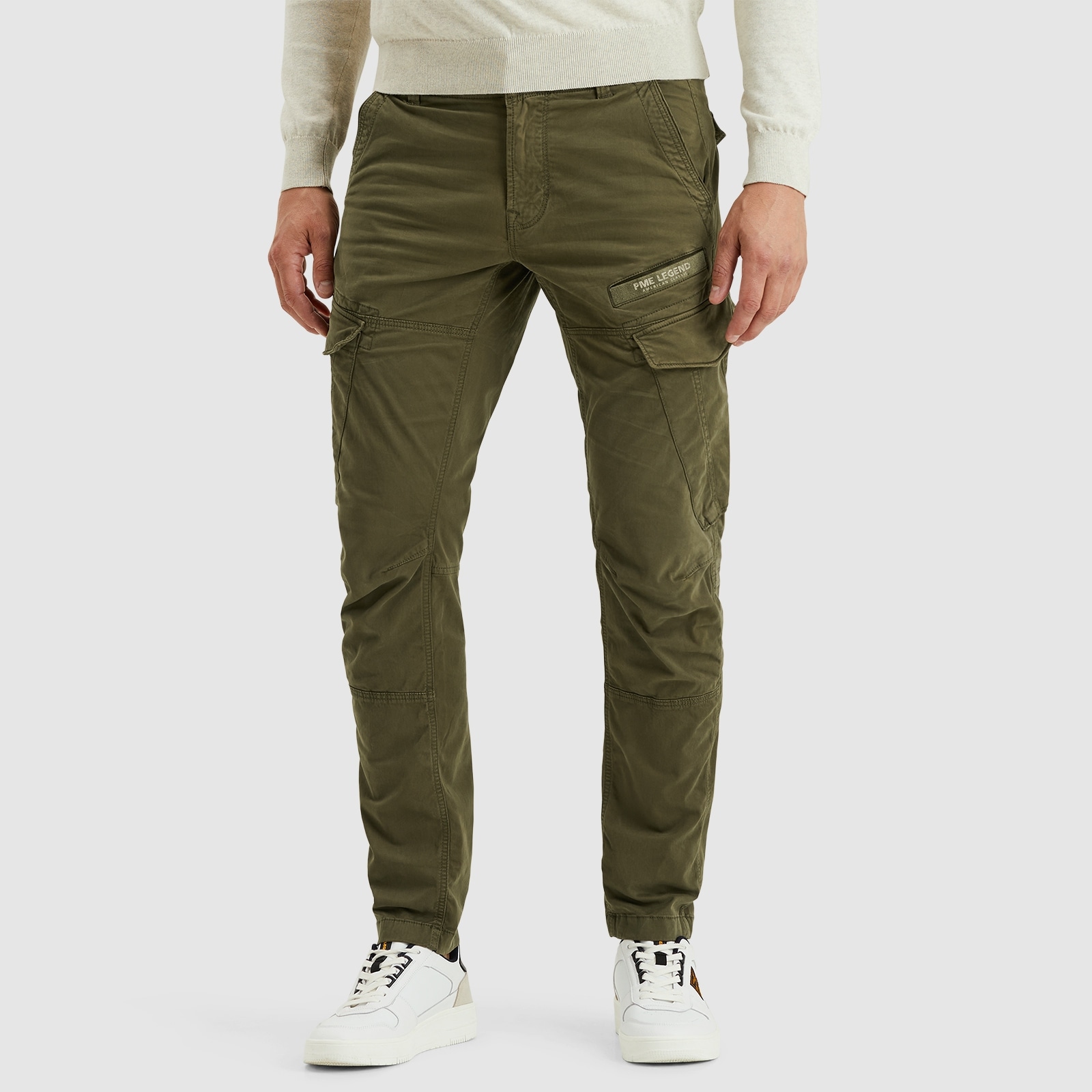 Pme Legend Herren Cargohose »Nordrop Stretch Twill« mit Logo Stickerei in grün, Größe 32
