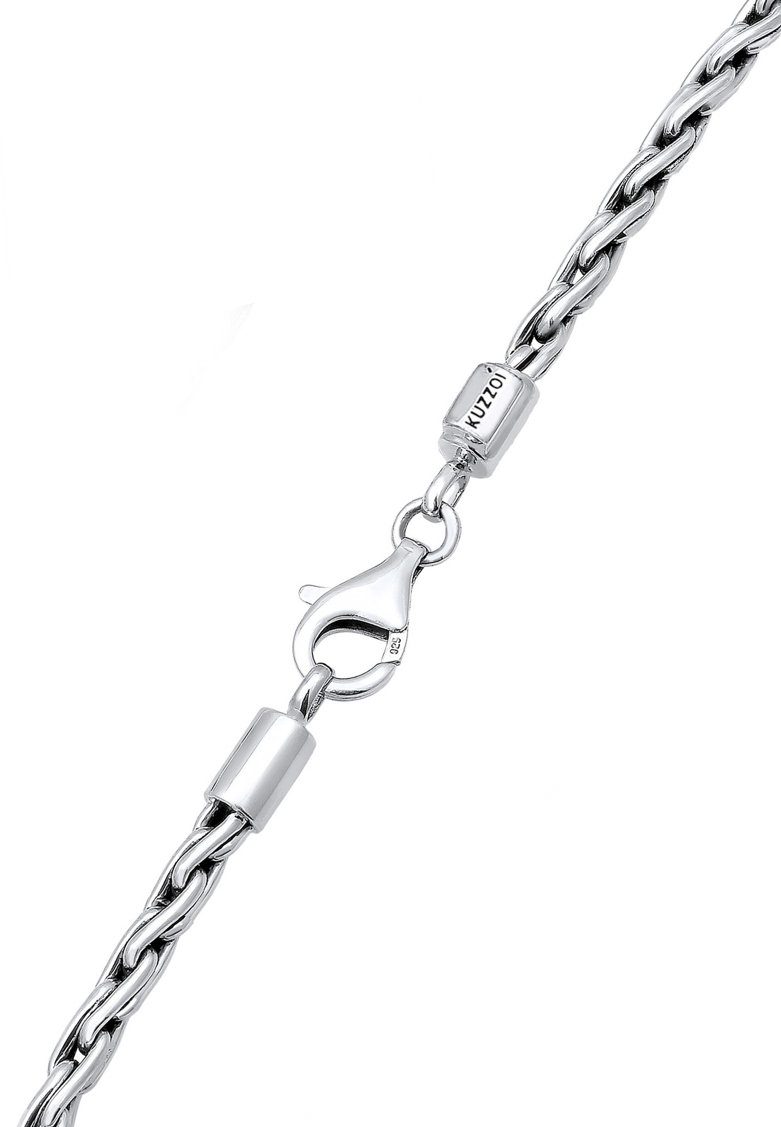 Kuzzoi Silberkette »Halskette Männer Zopfkette Oxidiert Massiv 925 Silber«