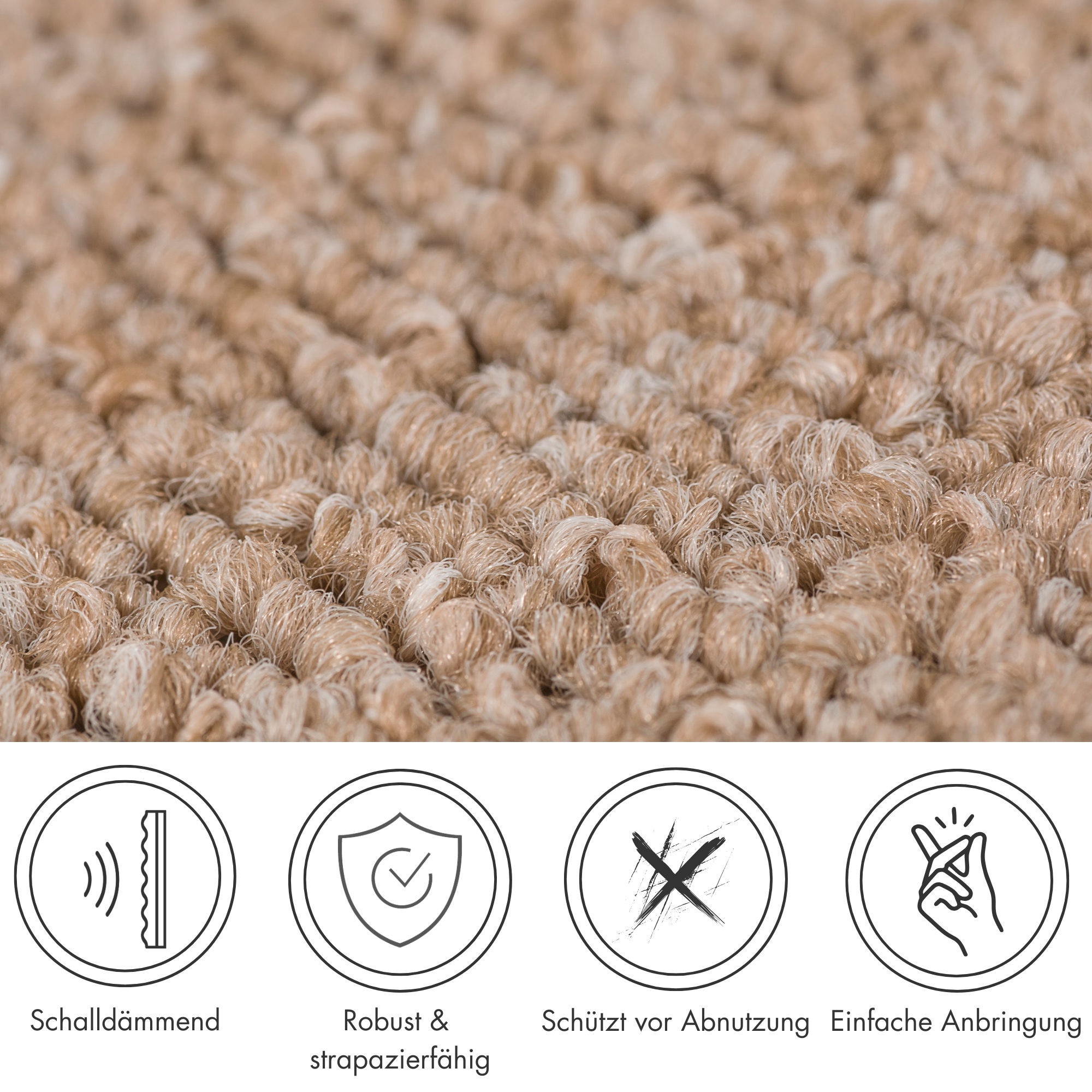 Andiamo Stufenmatte »Bob, Made in Poland« halbrund 4,5 mm Höhe melierte Schlinge, selbstklebend, Set mit 2 Stück oder 15 Stück