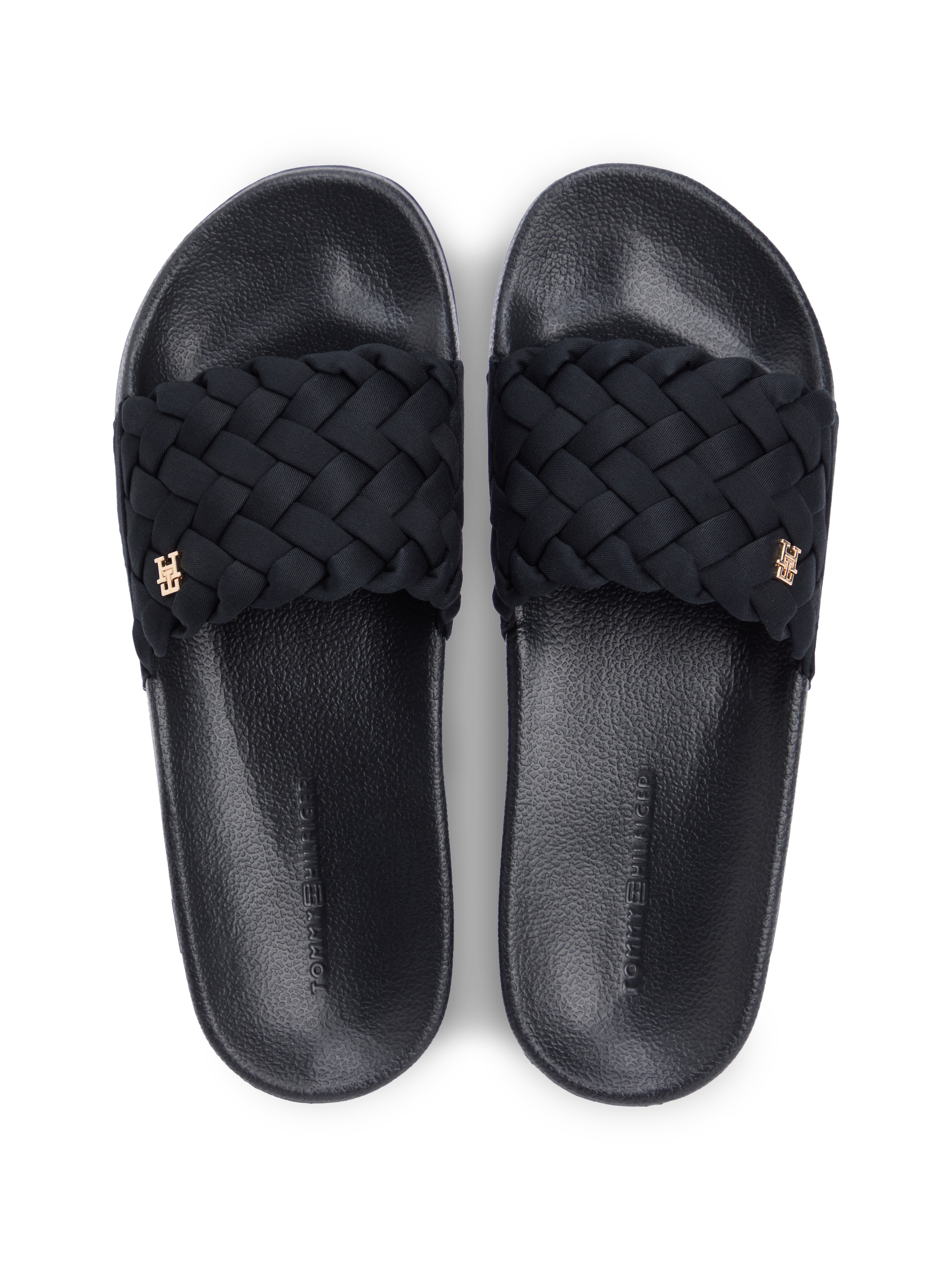 Tommy Hilfiger Pantolette »TH BRAIDED POOL SLIDE«  Plateau, Sommerschuh, Strandschuh mit geflochtener Bandage