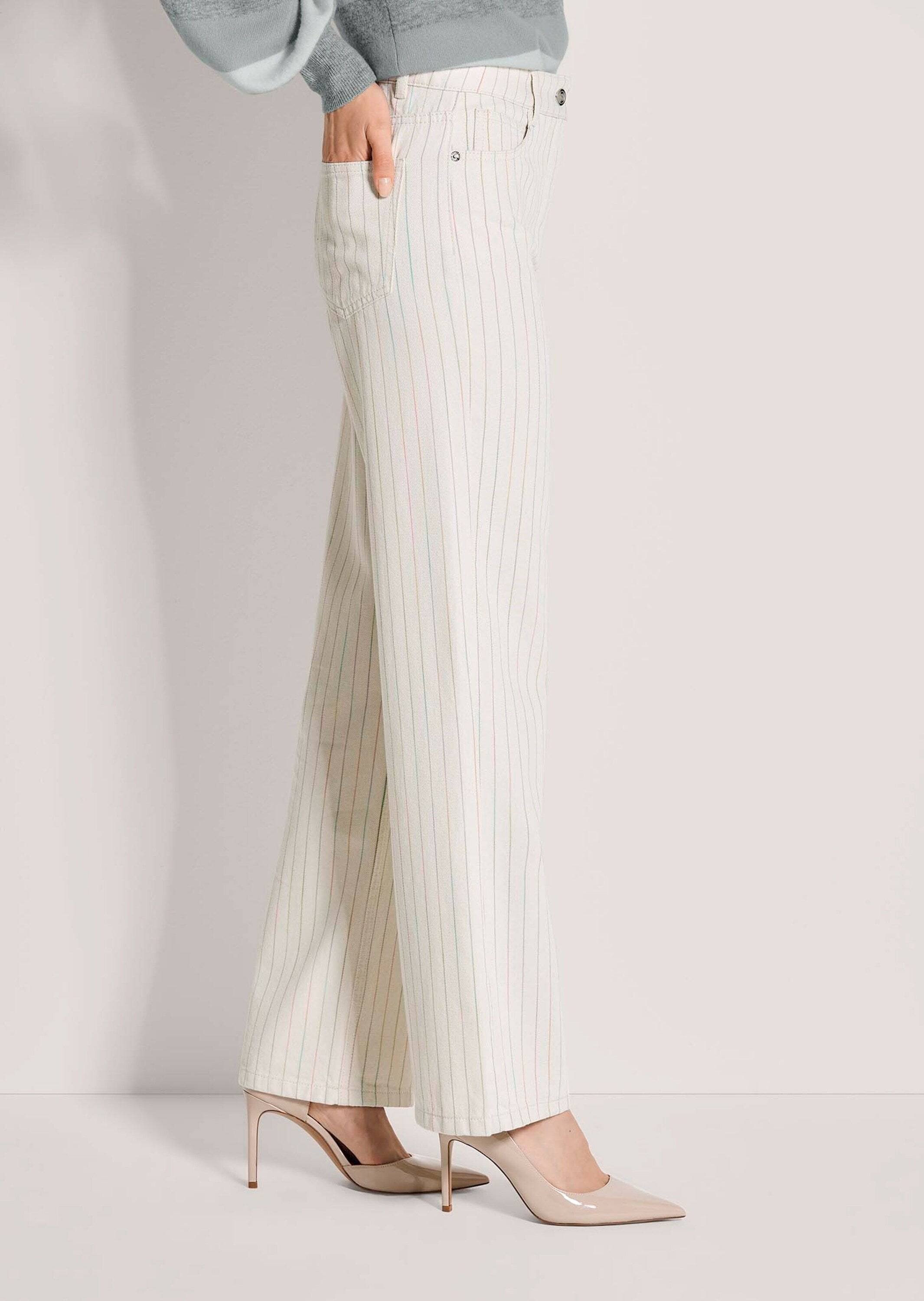 MADELEINE Regular-fit-Jeans »Jeans Nadelstreifenhose mit weitem Bein«