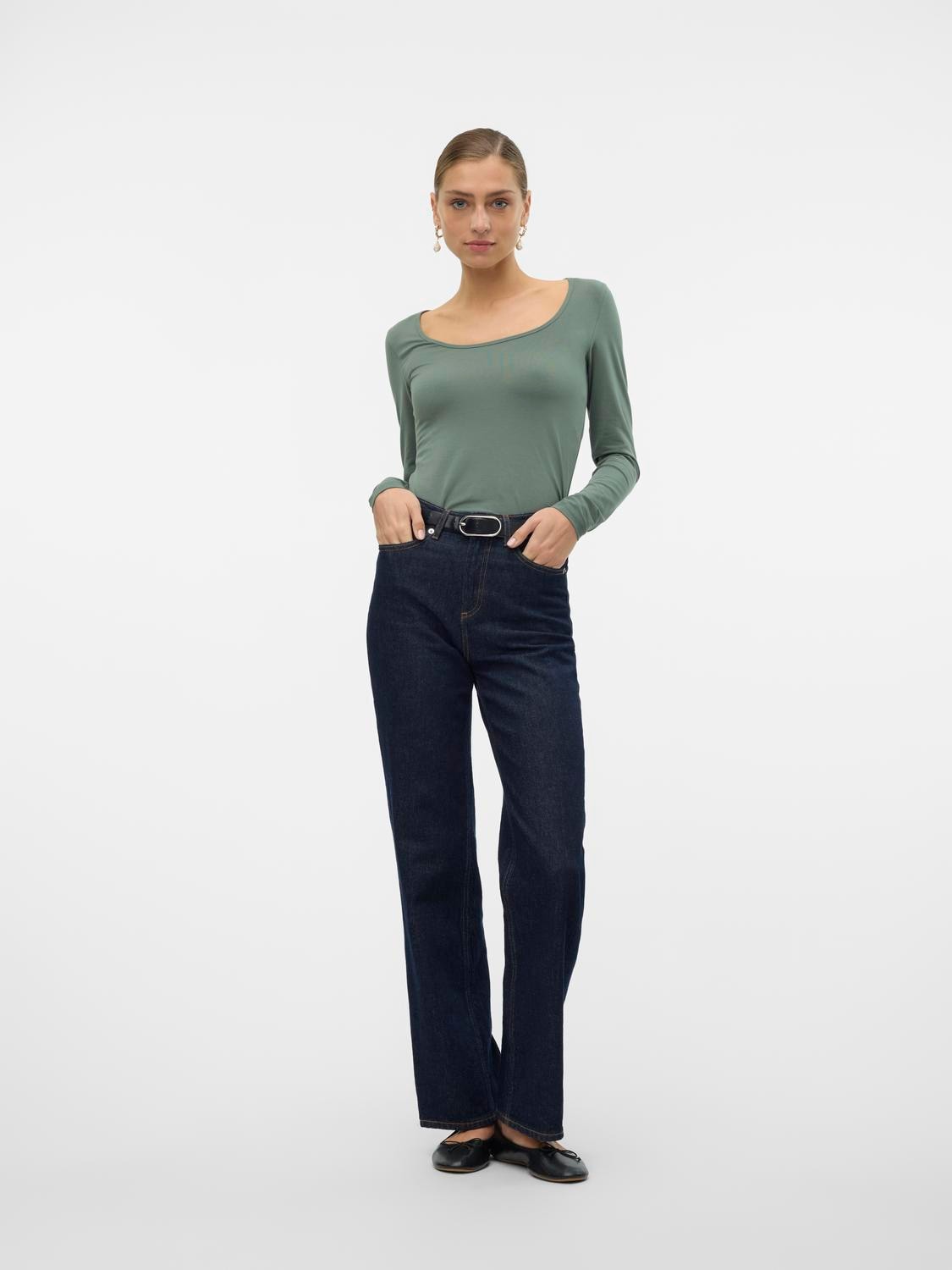 Vero Moda Langarmshirt »VMLULU LS U-NECK TOP JRS GA NOOS«