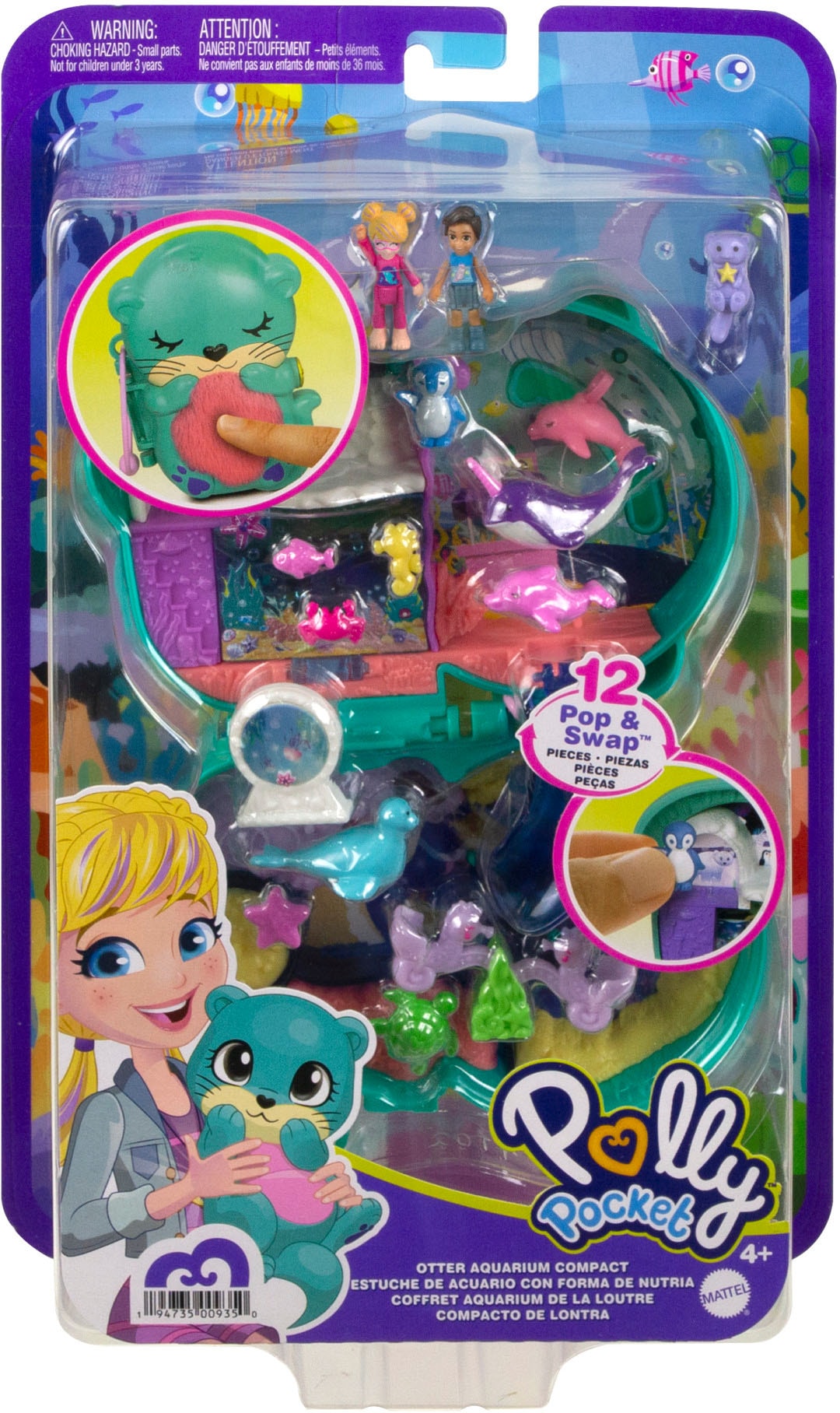 Polly Pocket Spielwelt »Aquarium Schatulle«, mit 2 Figuren und Zubehör