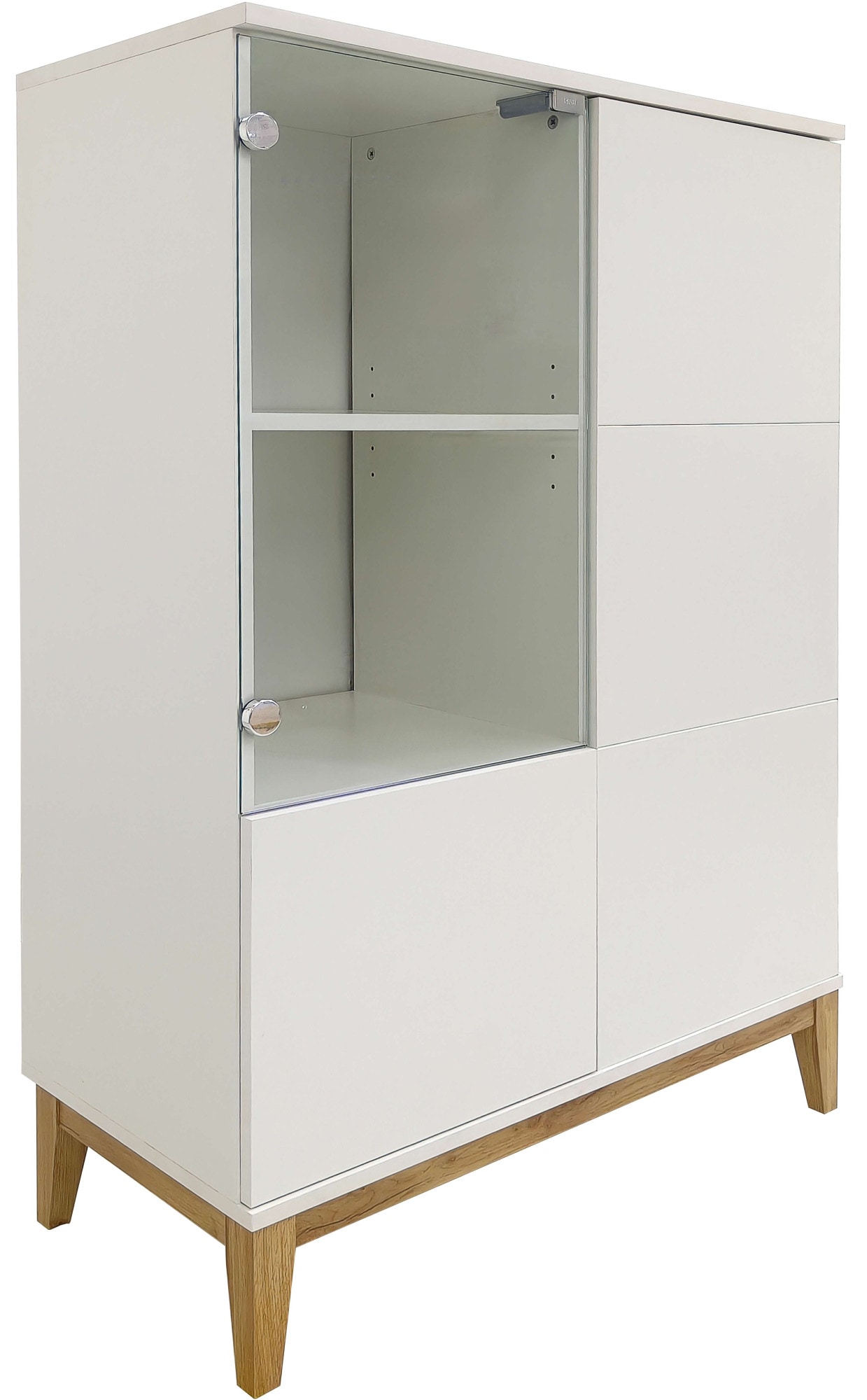 andas Highboard »Maryd« Kommode, Midischrank, m. Glas- u. Holztüren, Einlegeböden, Breite 80cm