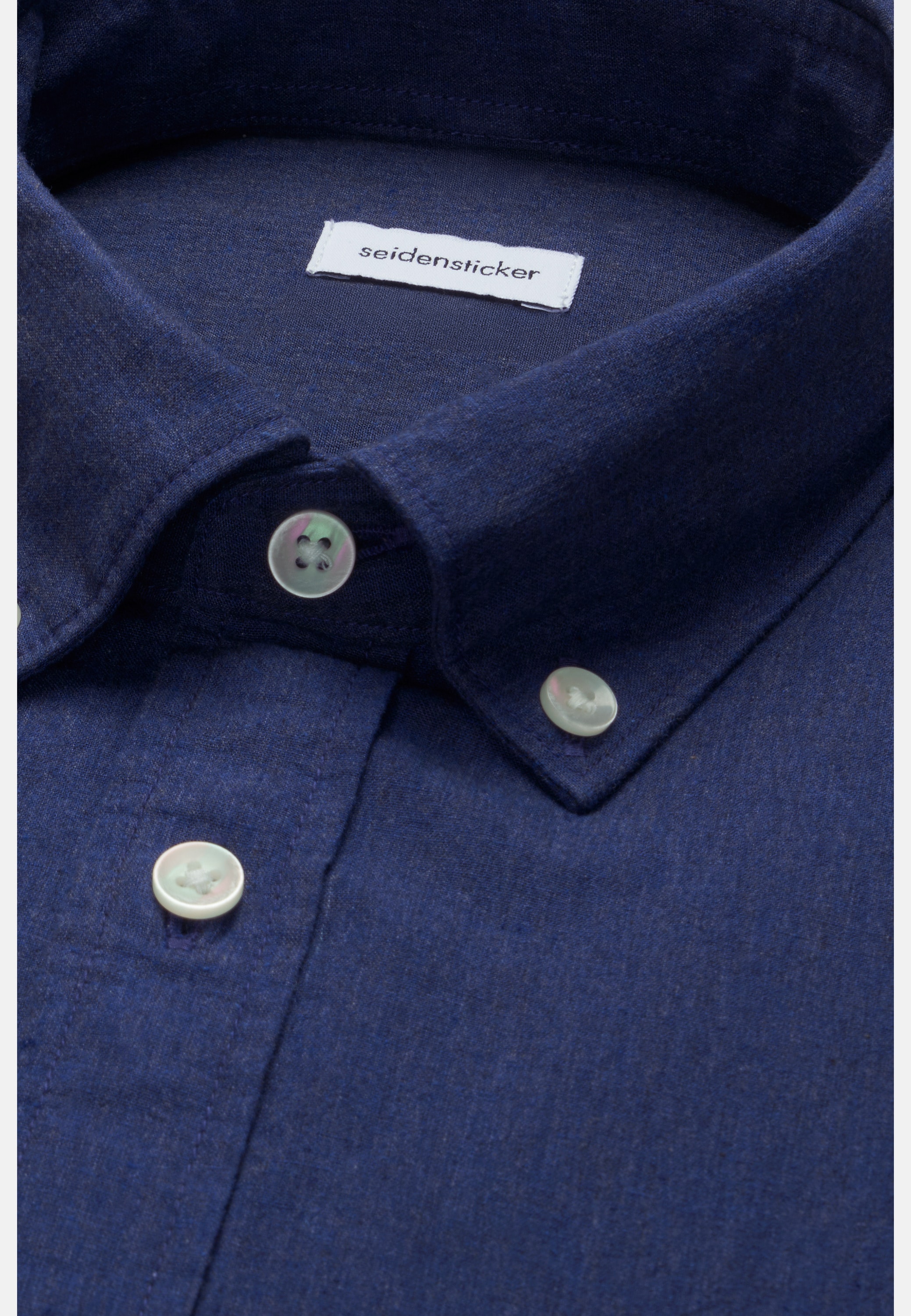 seidensticker Leinenhemd Regular 1/1 Button-Down-Kragen Uni