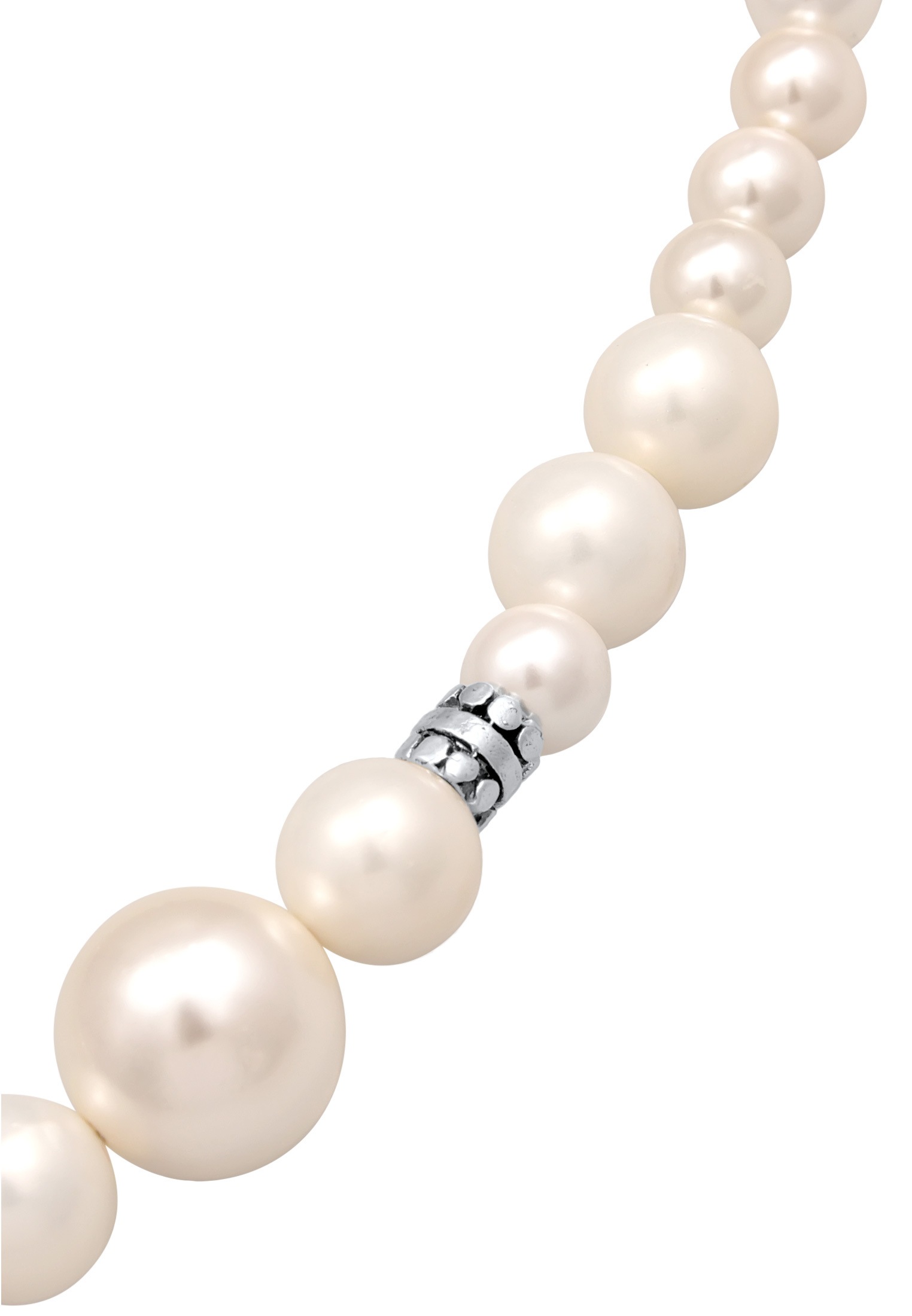 Kuzzoi Silberkette »Halskette Herren Muschelkernperlen Beads 925 Silber«