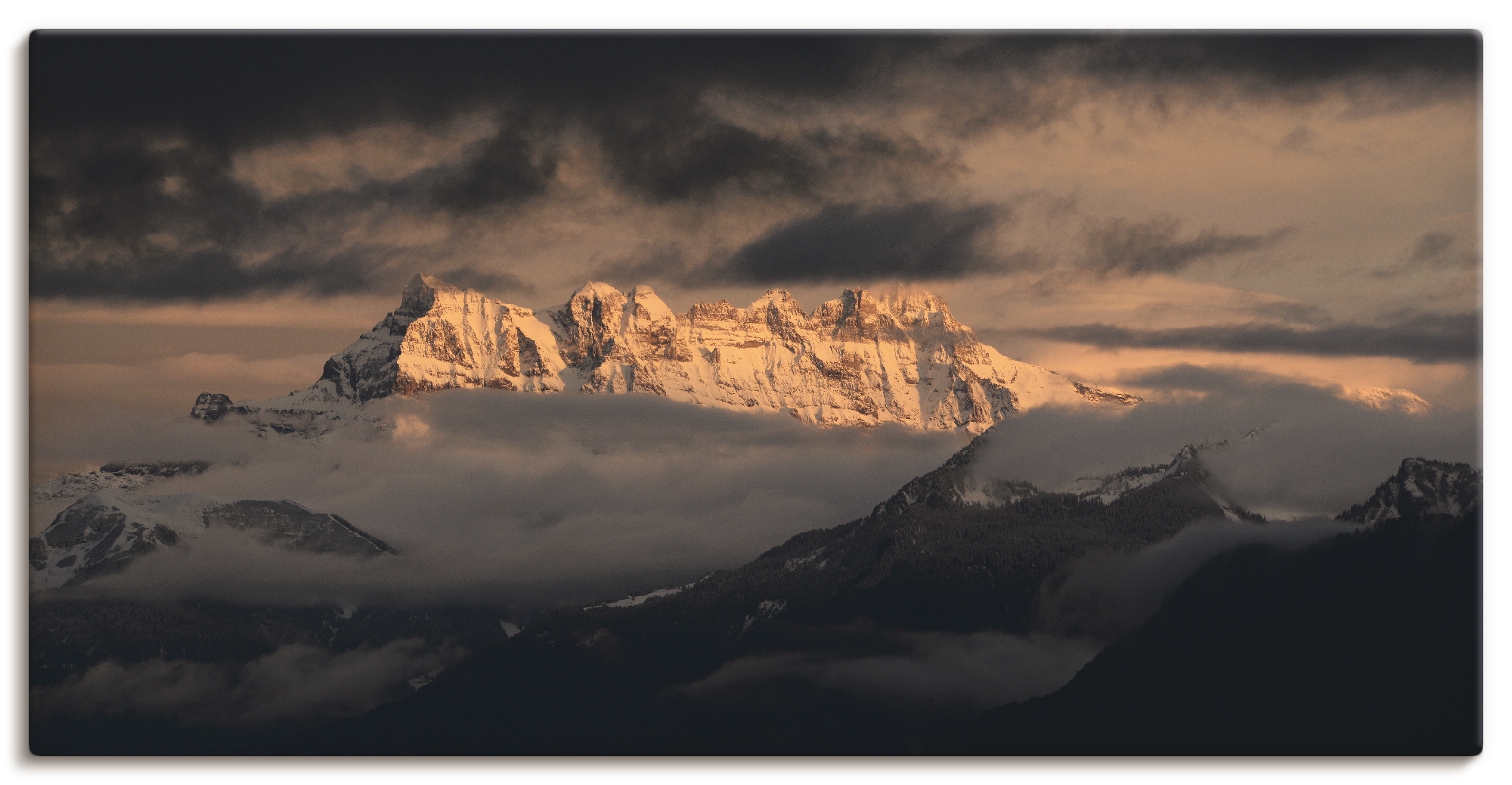 Artland Wandbild »Dents du Midi, Schweizer Berge«, Berge, (1 St.), als Leinwandbild, Poster in verschied. Größen