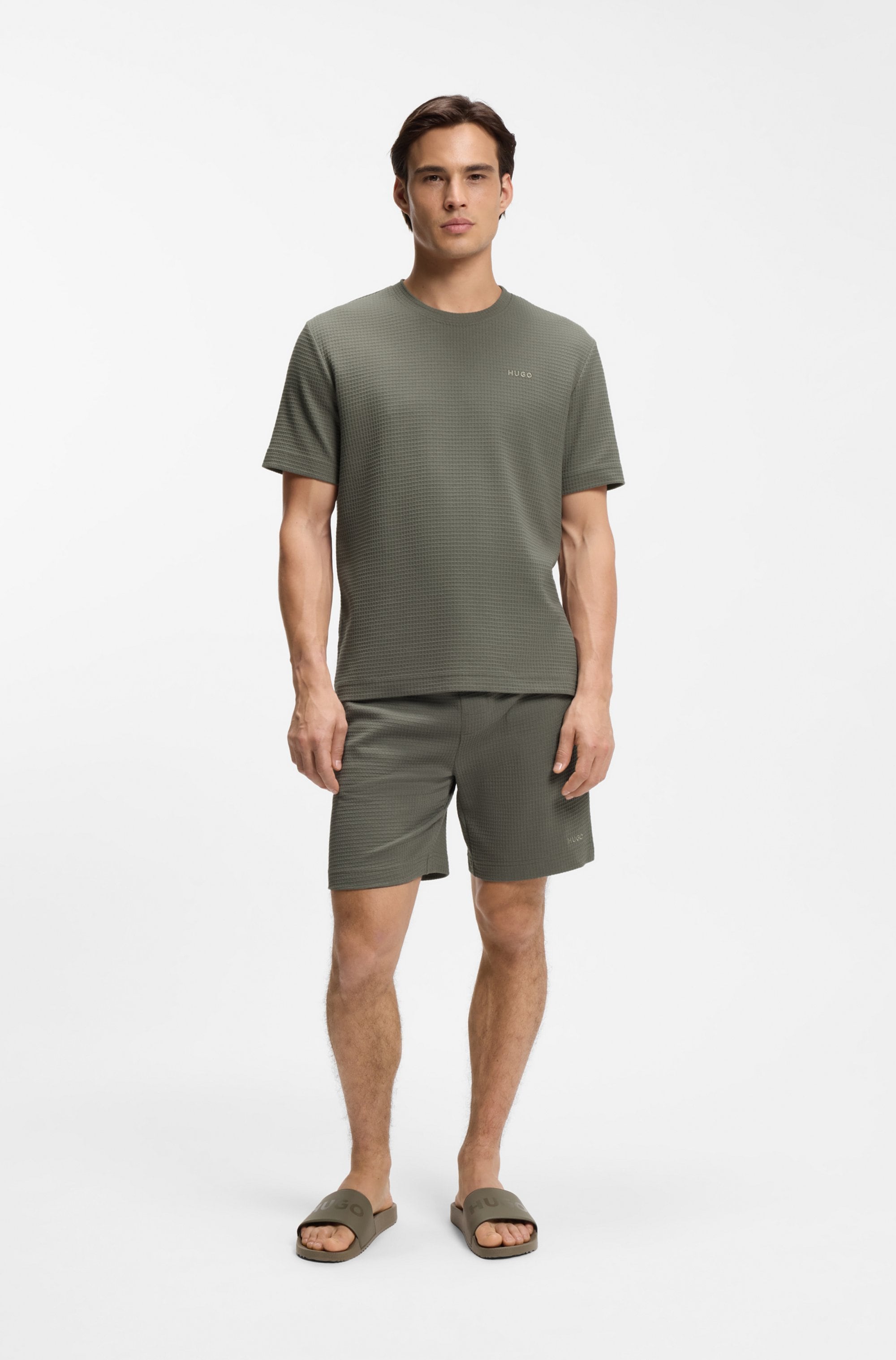 HUGO Underwear T-Shirt »,Austin T-Shirt« Waffelstruktur und Logo-Stickerei